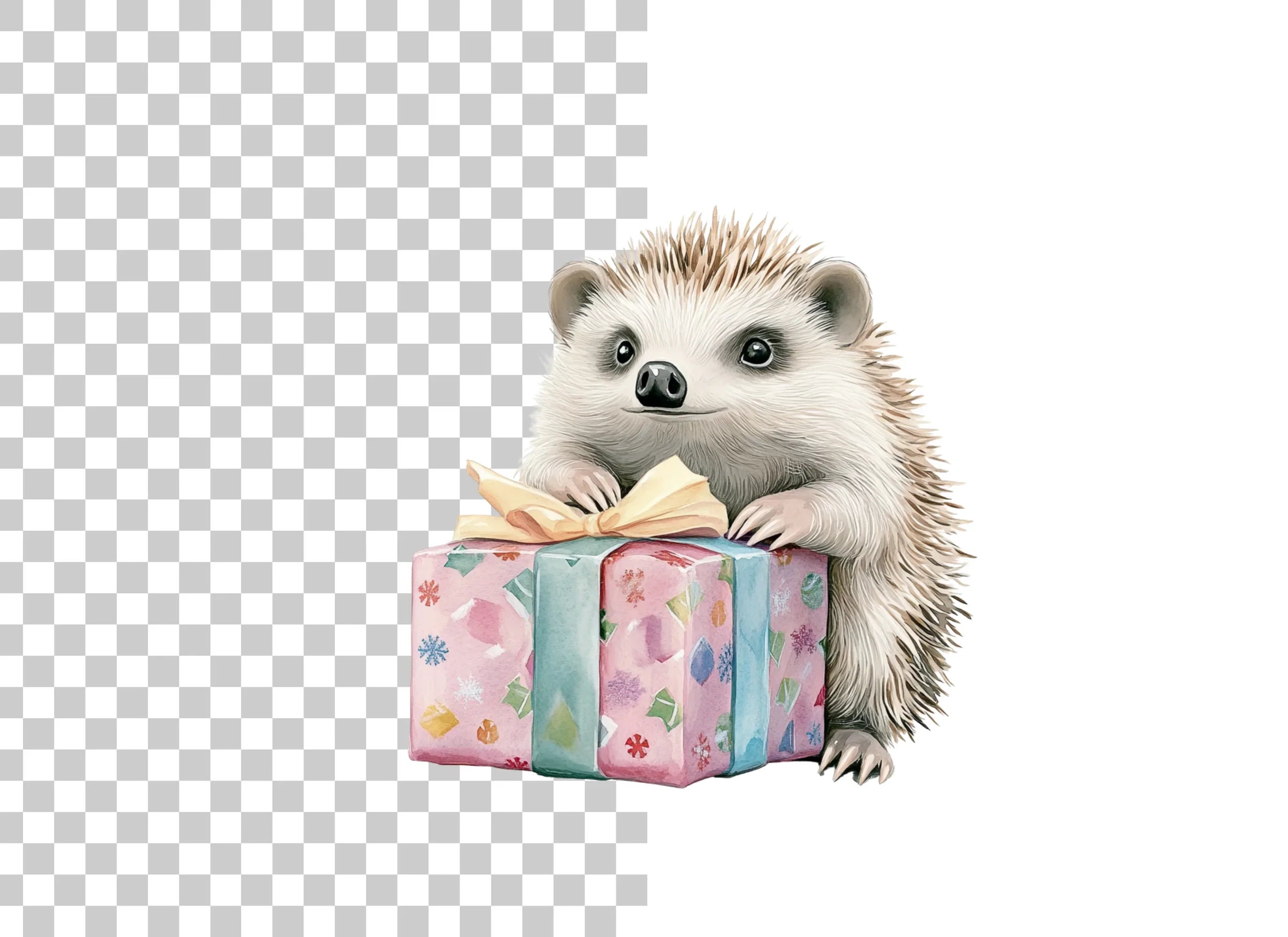 Cute Hedgehog with Gifts Clipart Bundle