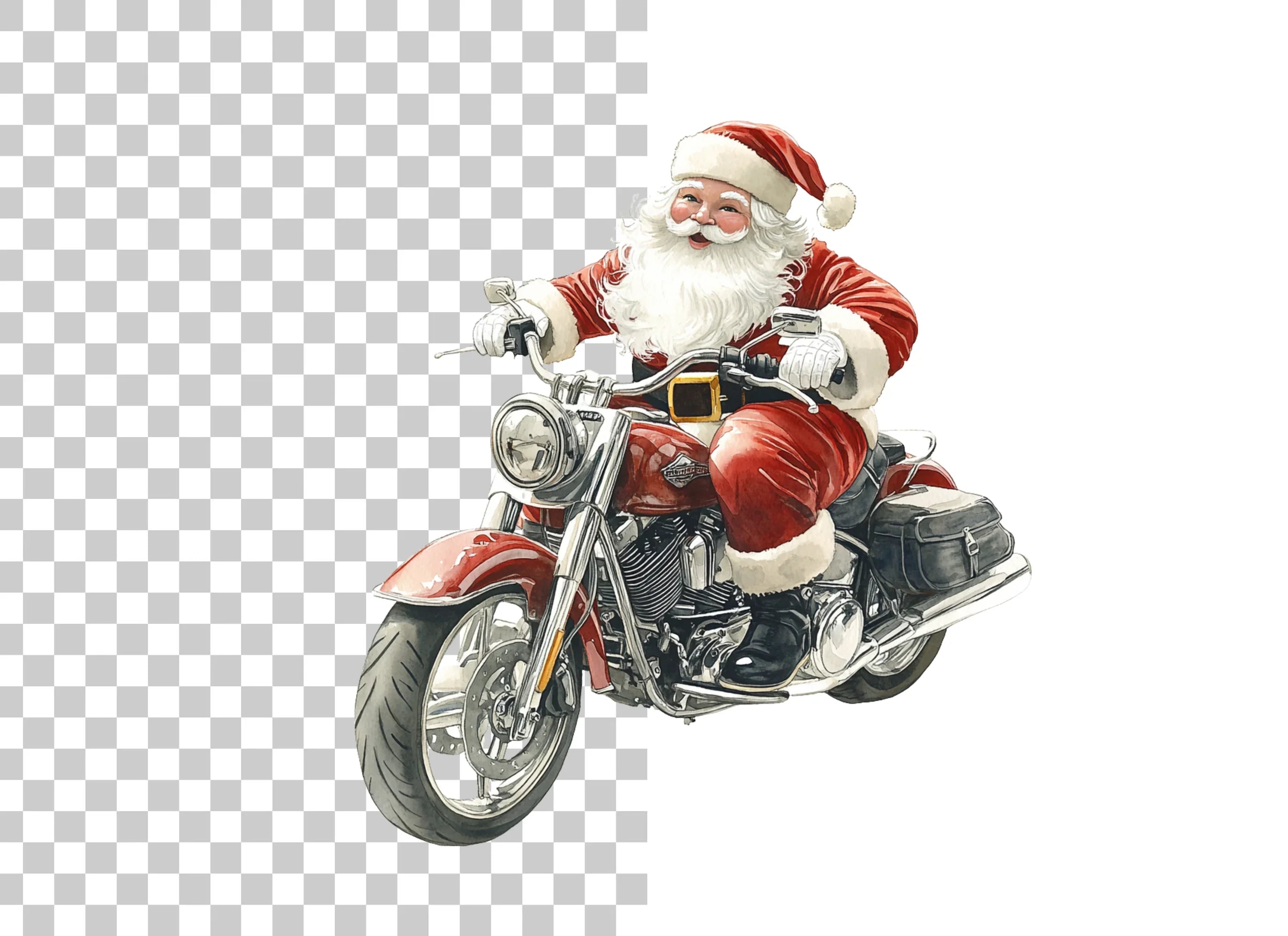 Biker Santa Christmas Clipart Bundle