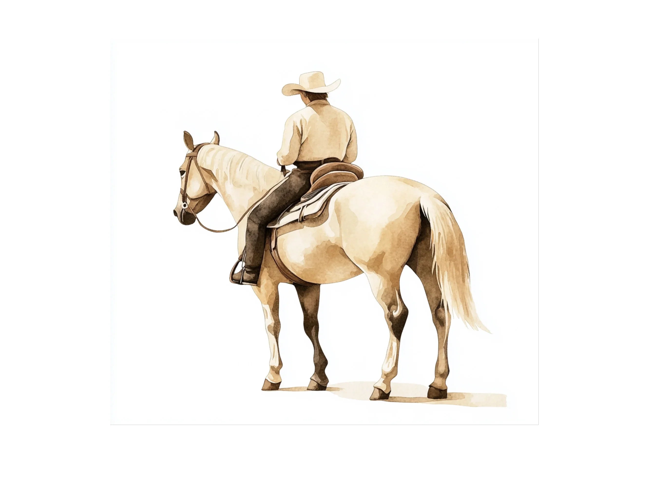 Cowboy Riding Horse Clipart Bundle