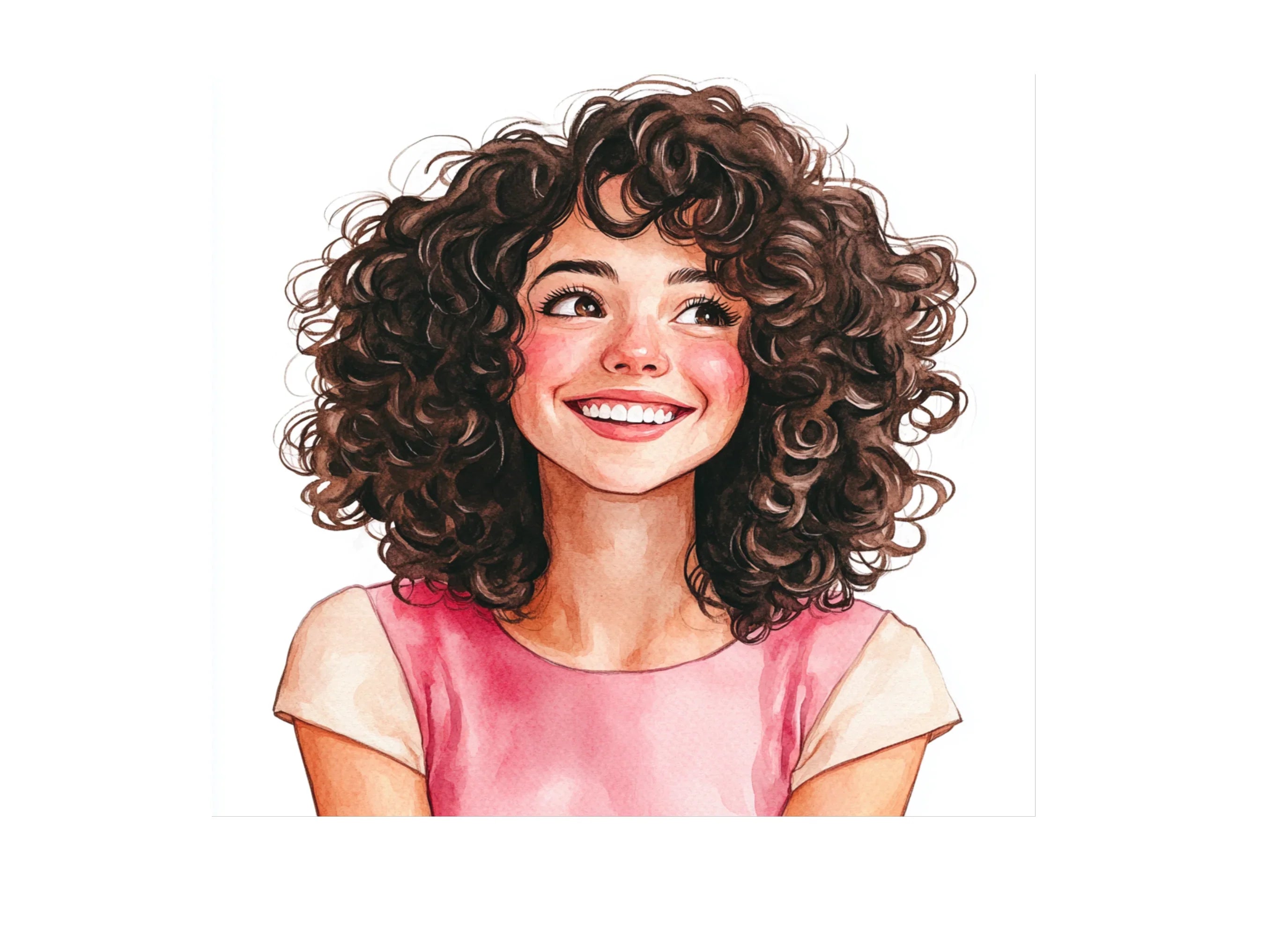 Curly Haired Girl Clipart Bundle