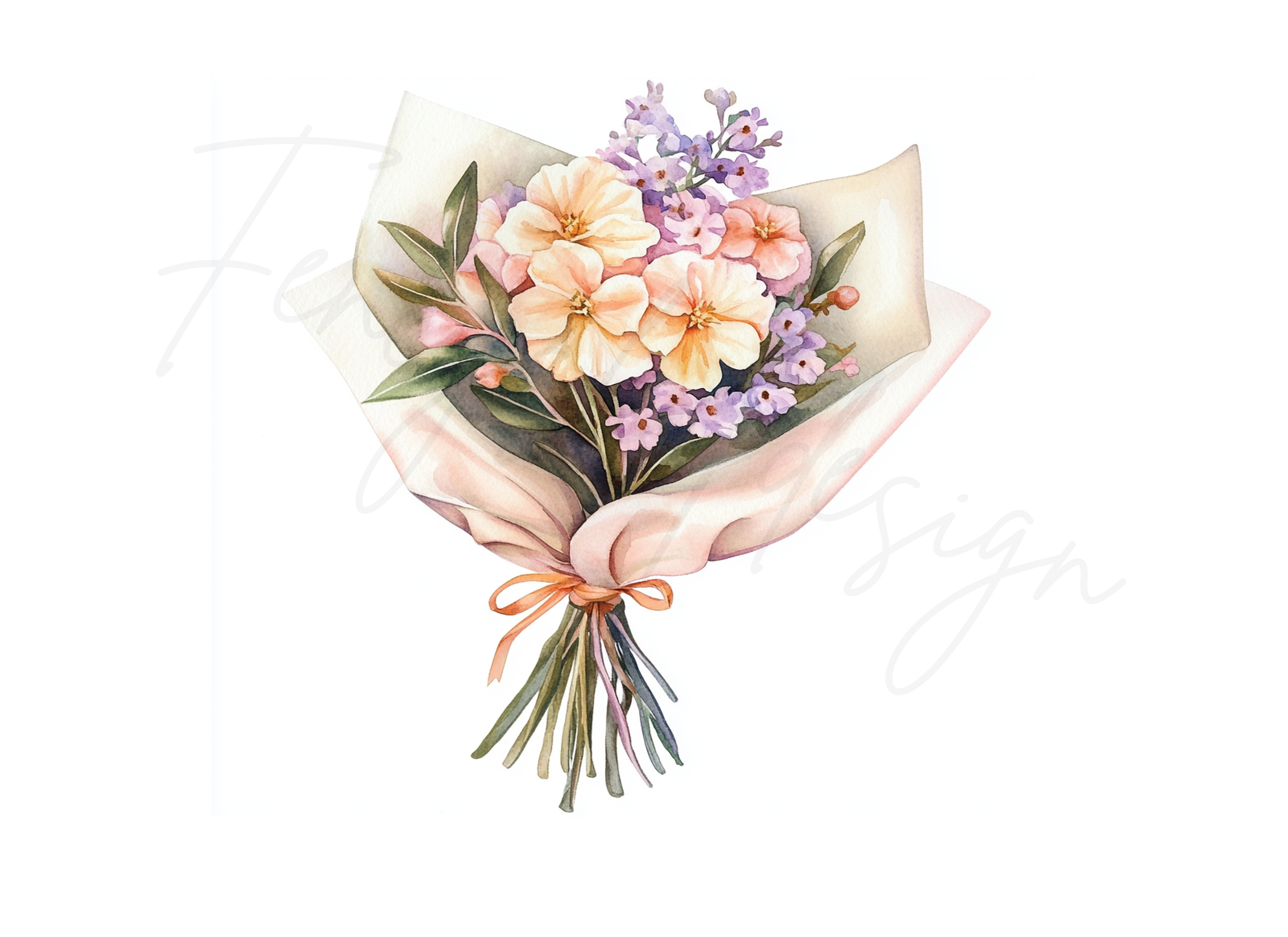 Elegant Flower Bouquet Clipart Bundle