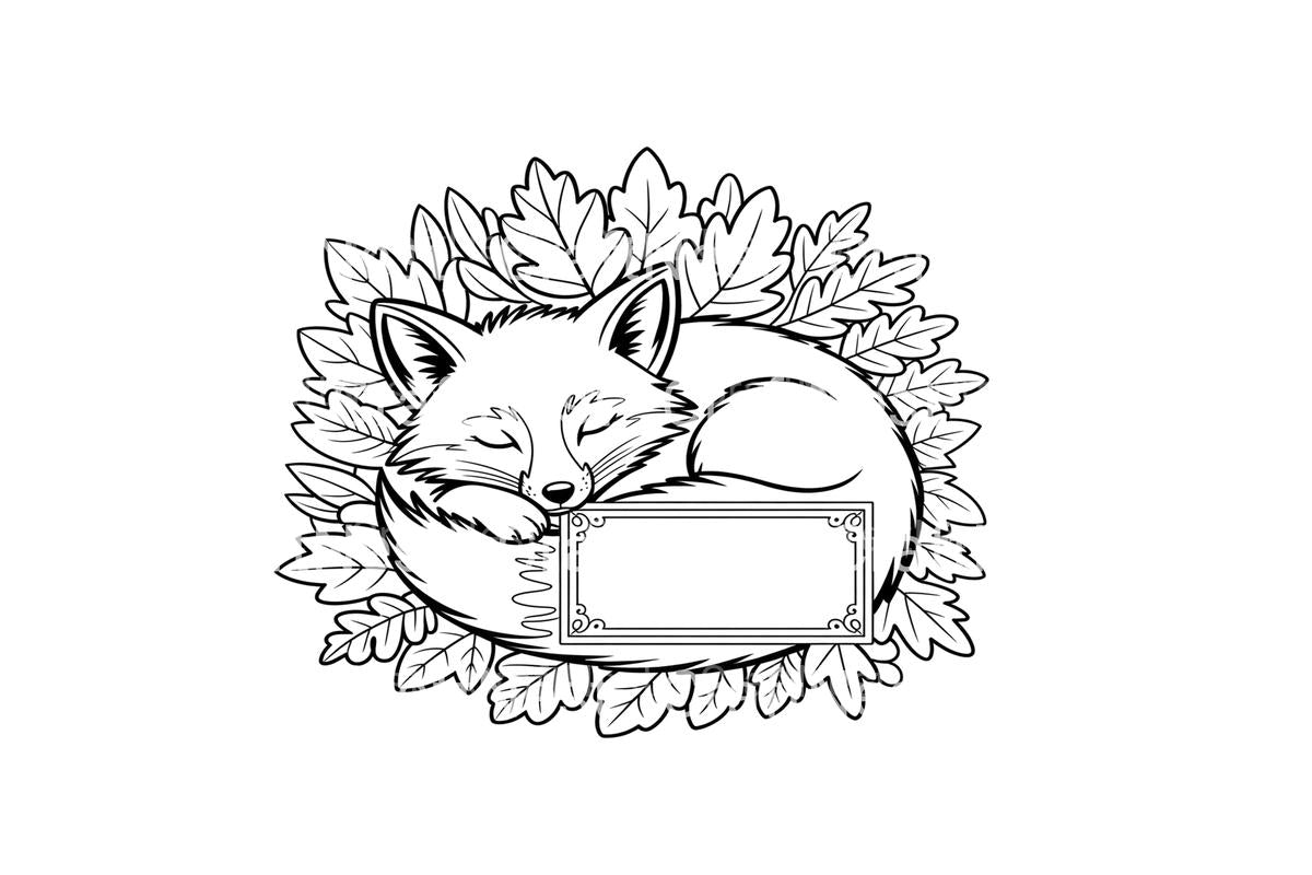 Sleeping Fox Autumn Coloring Books