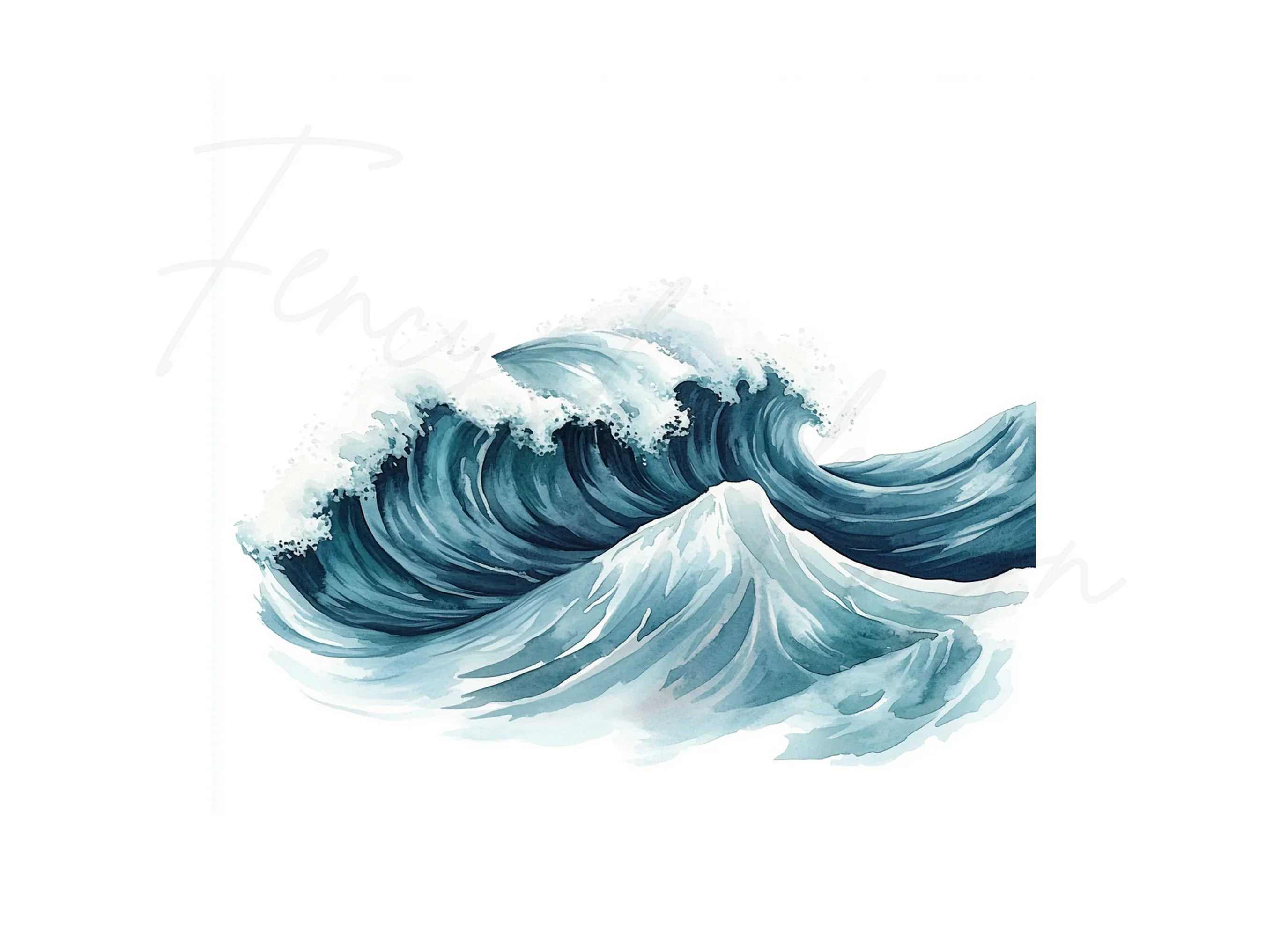Serene Blue Wave Clipart Bundle