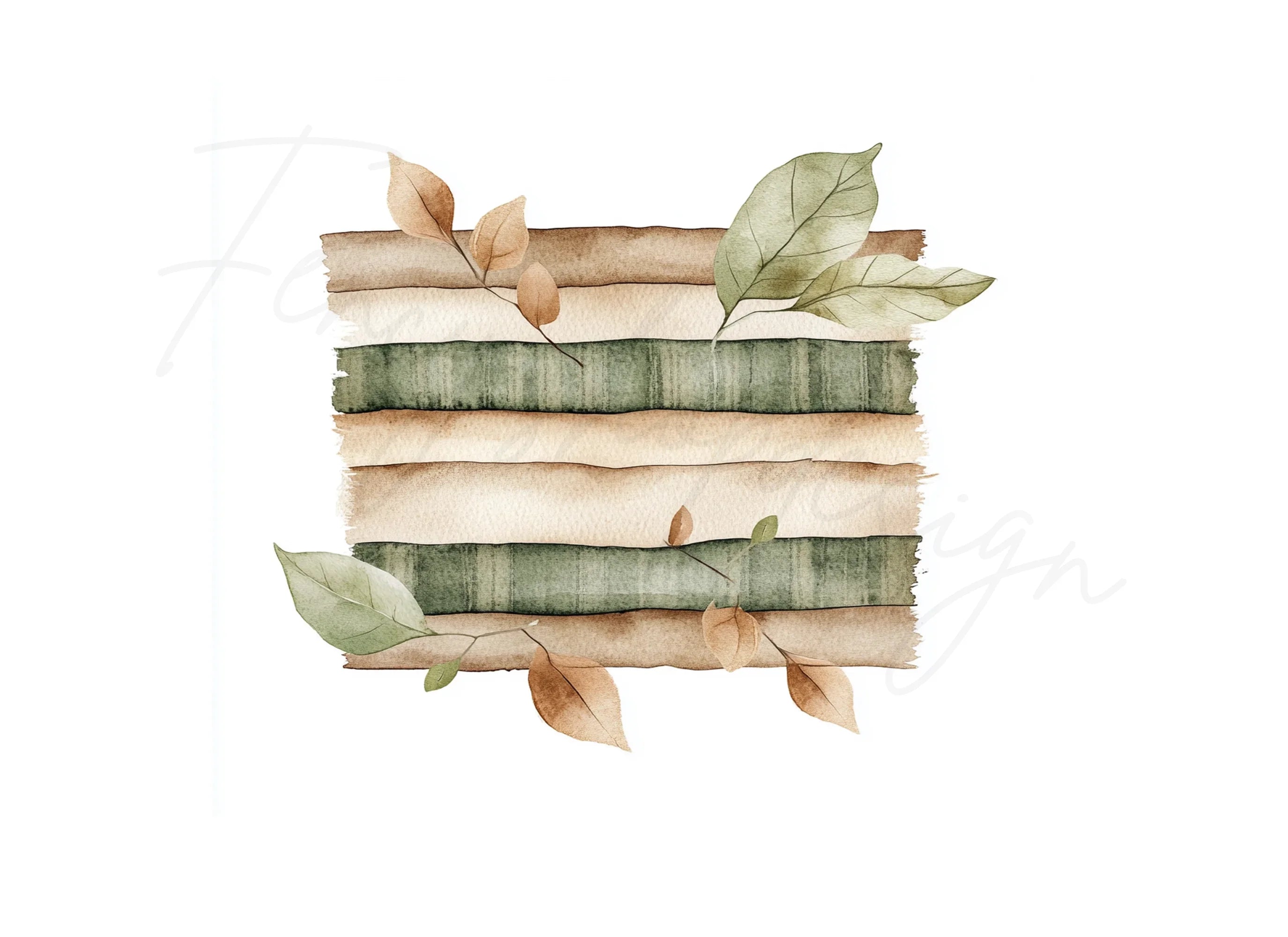 Fabric Leaves Clipart Bundle