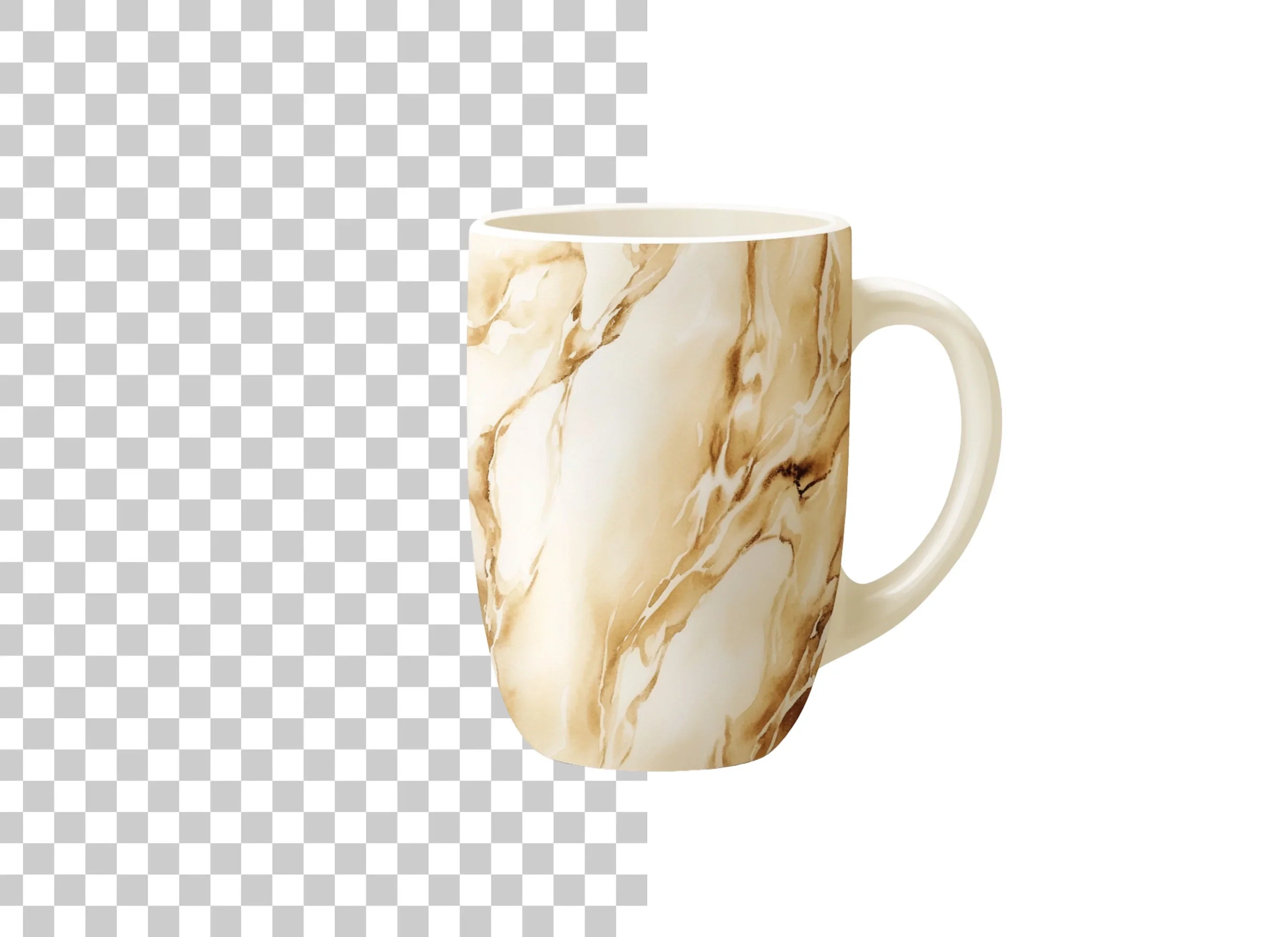 Coffee Brown Marble Clipart Bundle