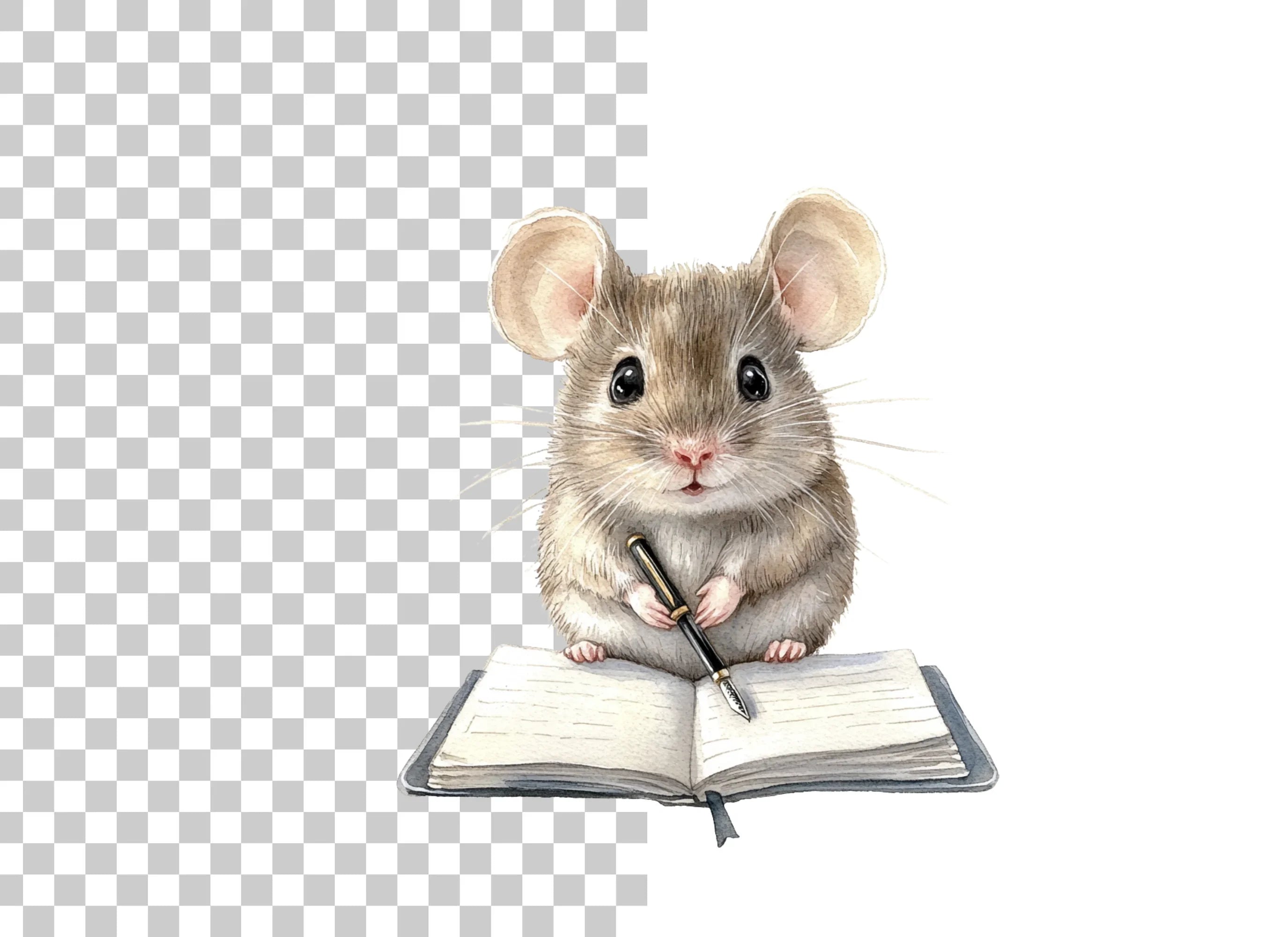 Cute Mice Writing Clipart Bundle