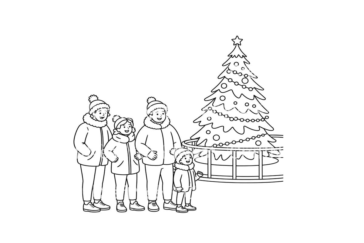 Christmas Tree Ice Rink Coloring Books