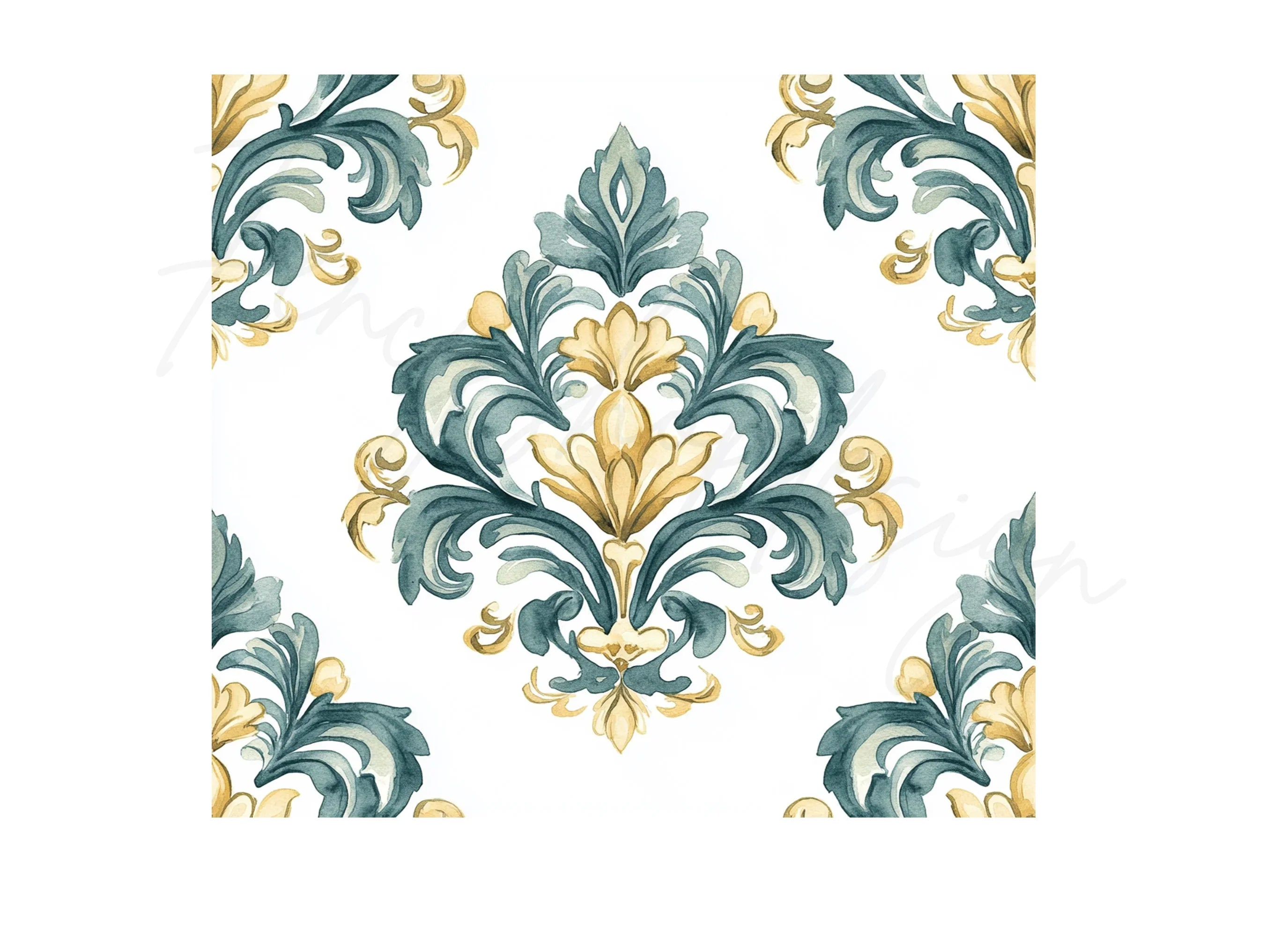 Elegant Damask Pattern Clipart Bundle