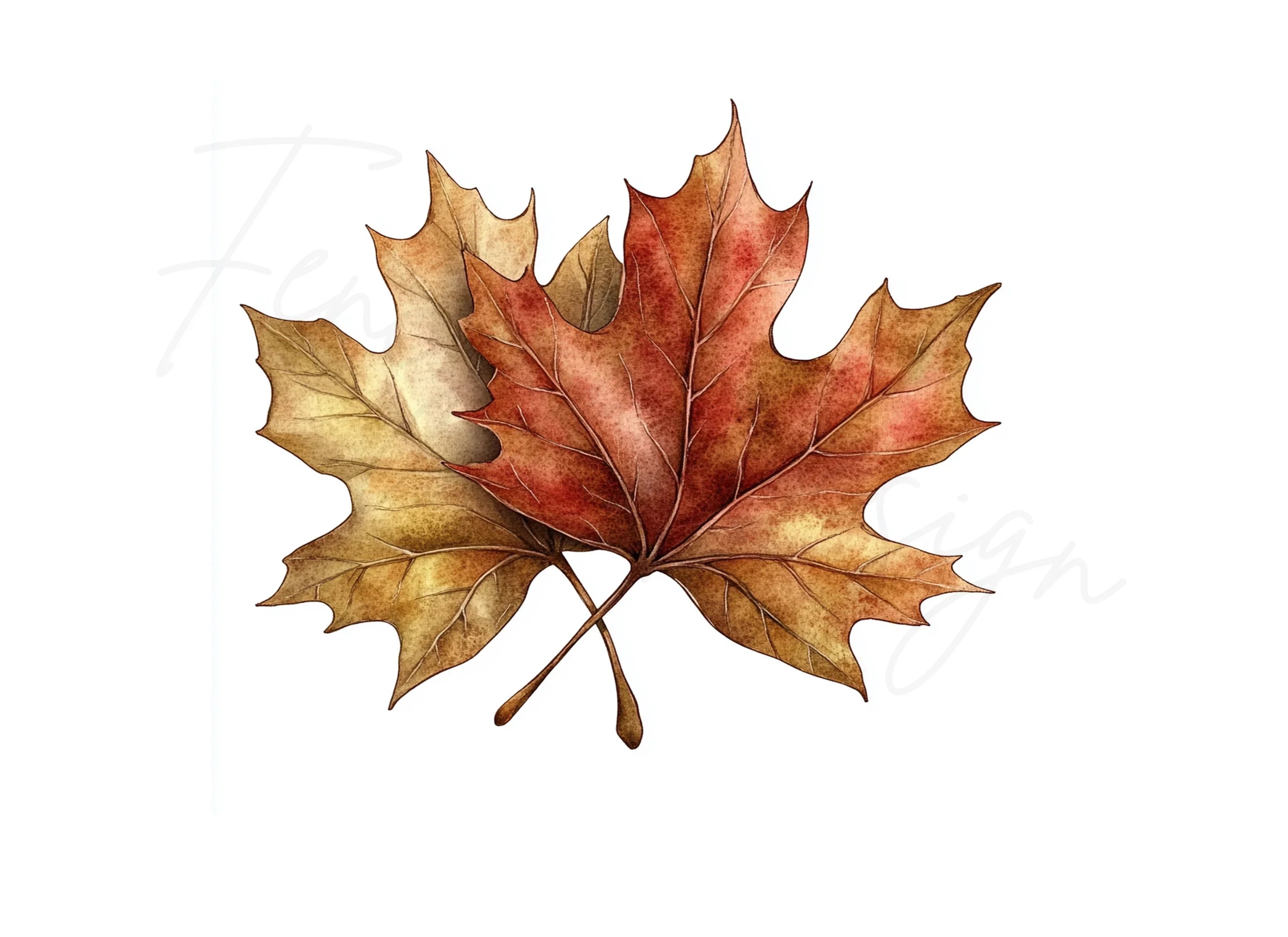 Autumn Maple Leaves Clipart Bundle