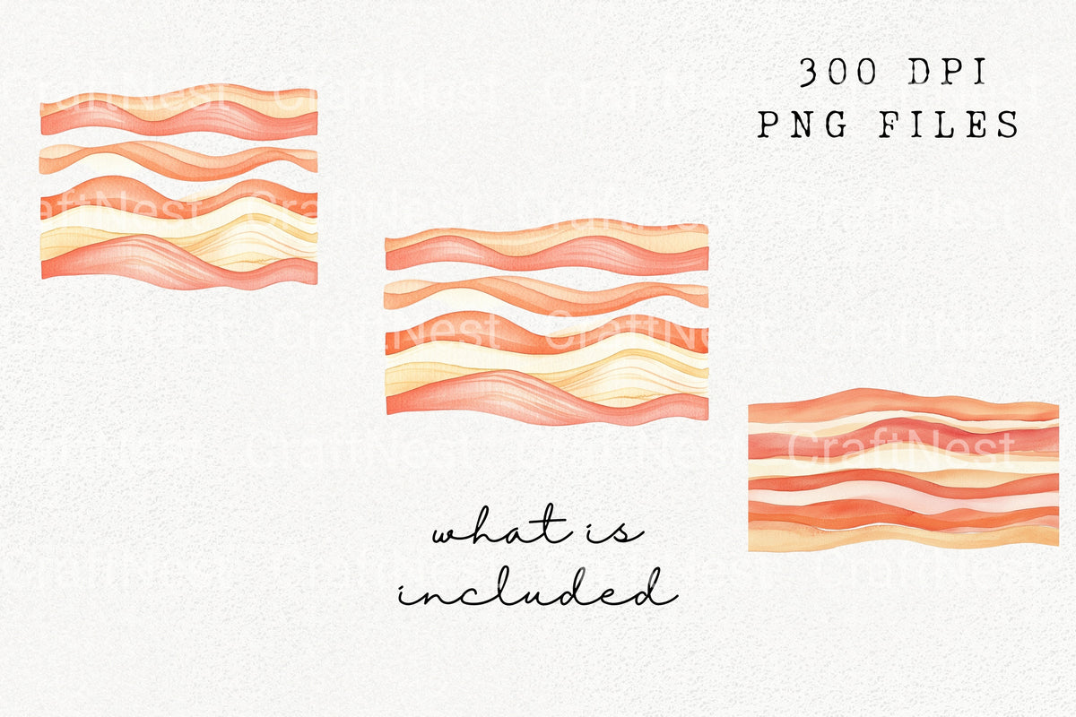 Abstract Wave Patterns Clipart Bundle