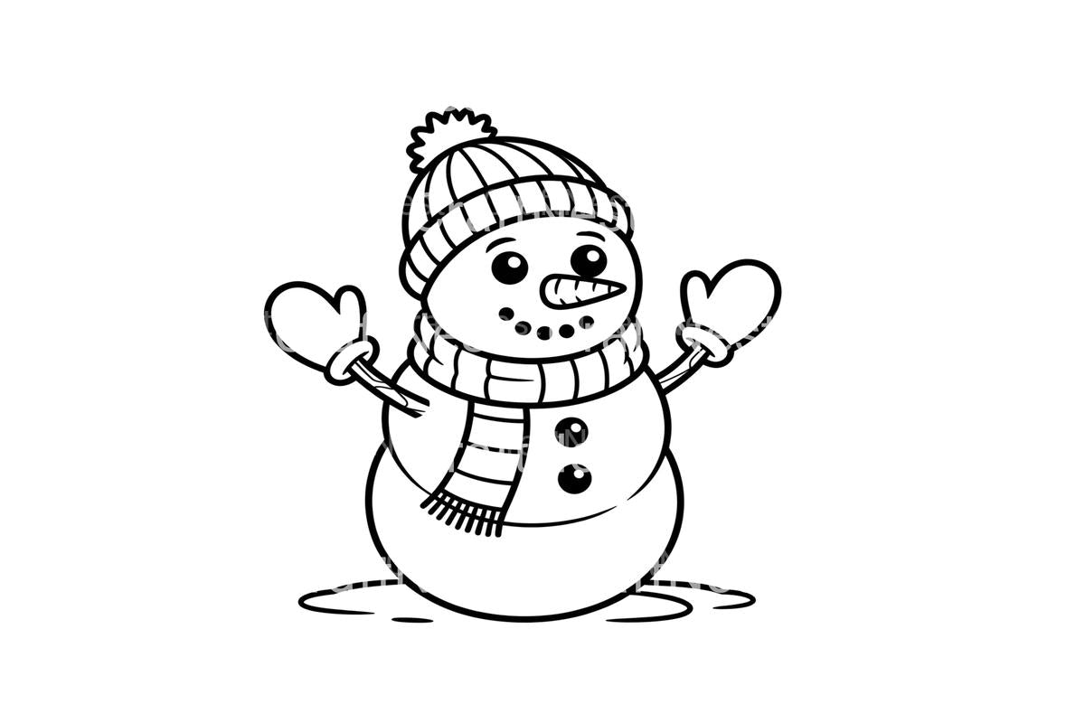 Cute Snowman Winter Coloring Books
