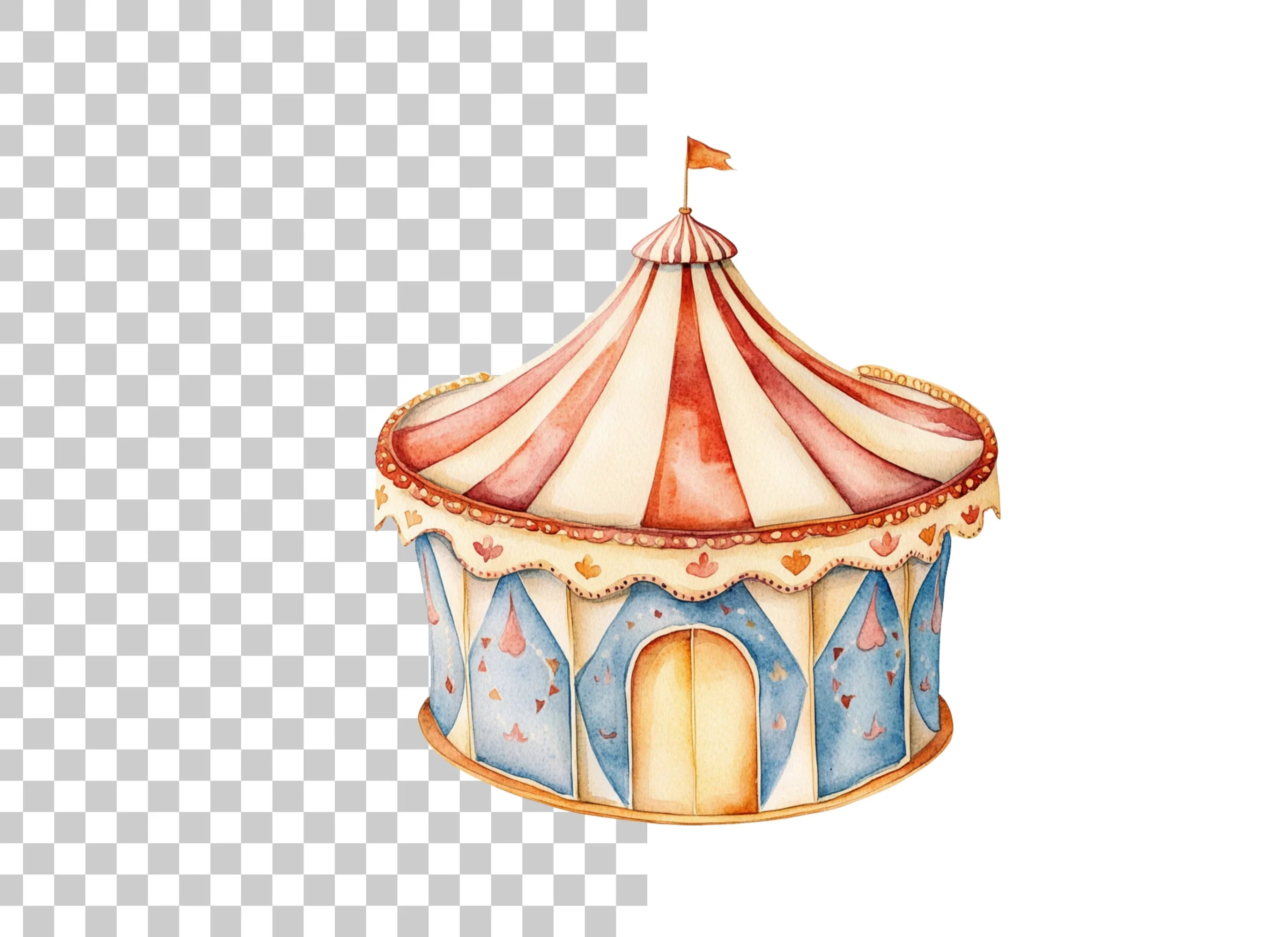Whimsical Circus Tent Clipart Bundle