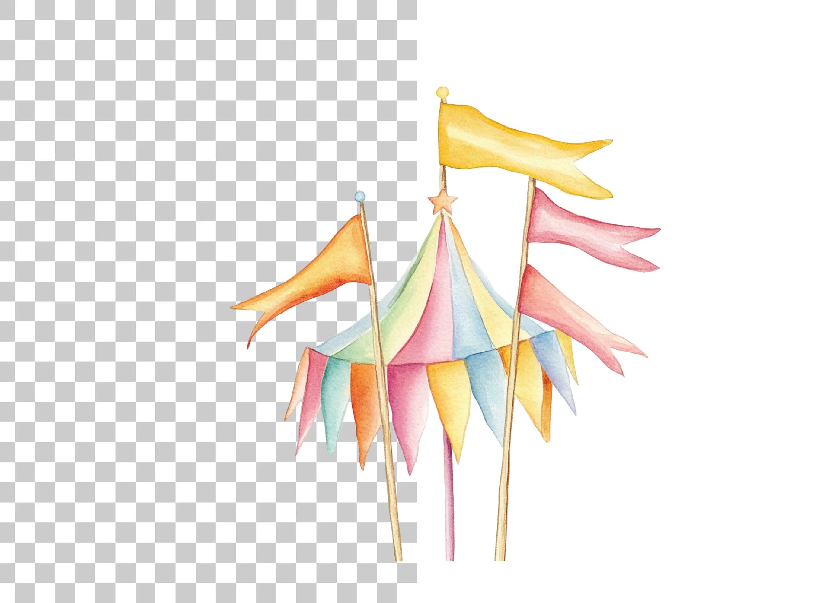 Festive Circus Flags Clipart Bundle