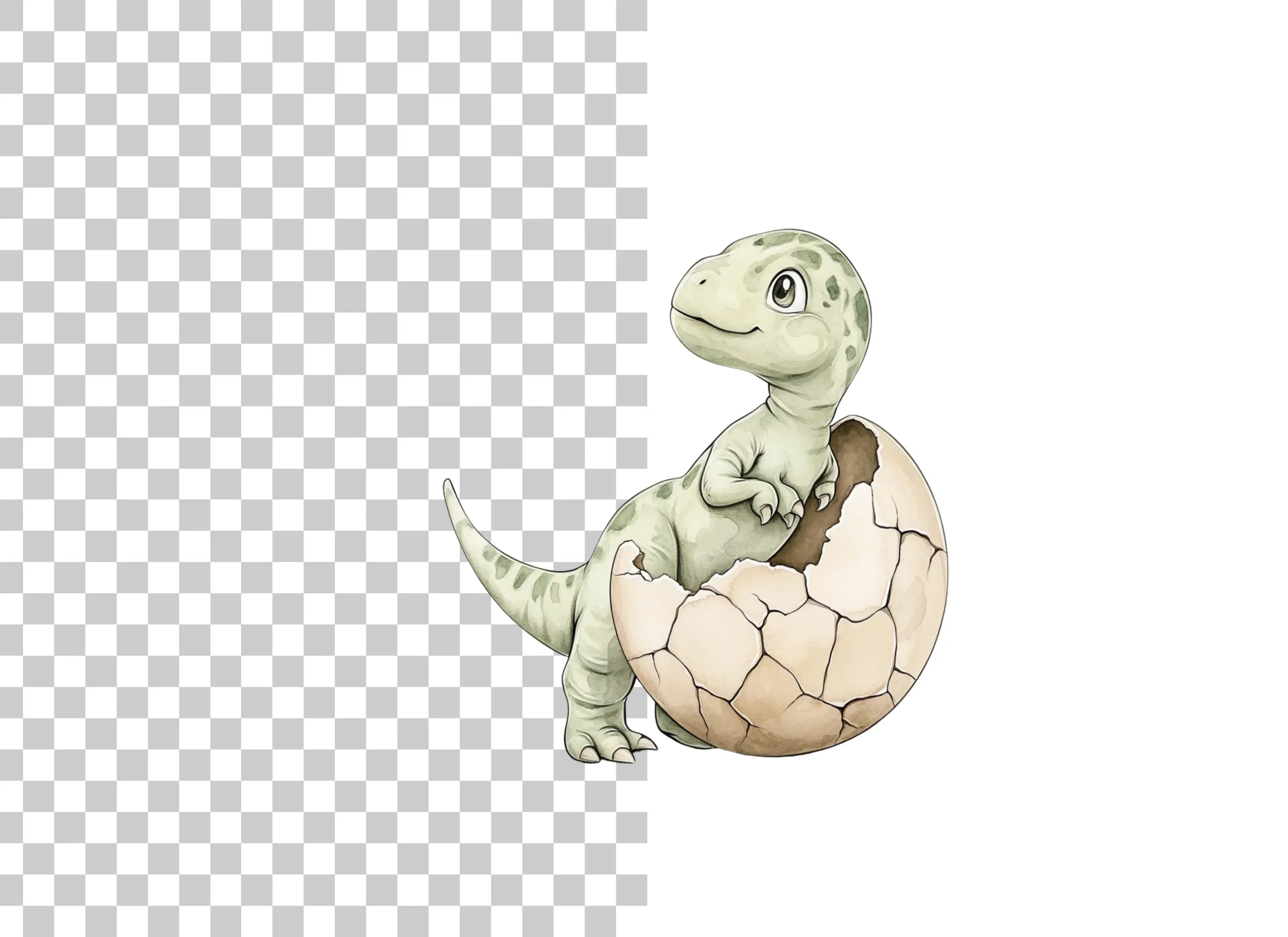 Cute Baby Dinosaur Hatching Clipart Bundle
