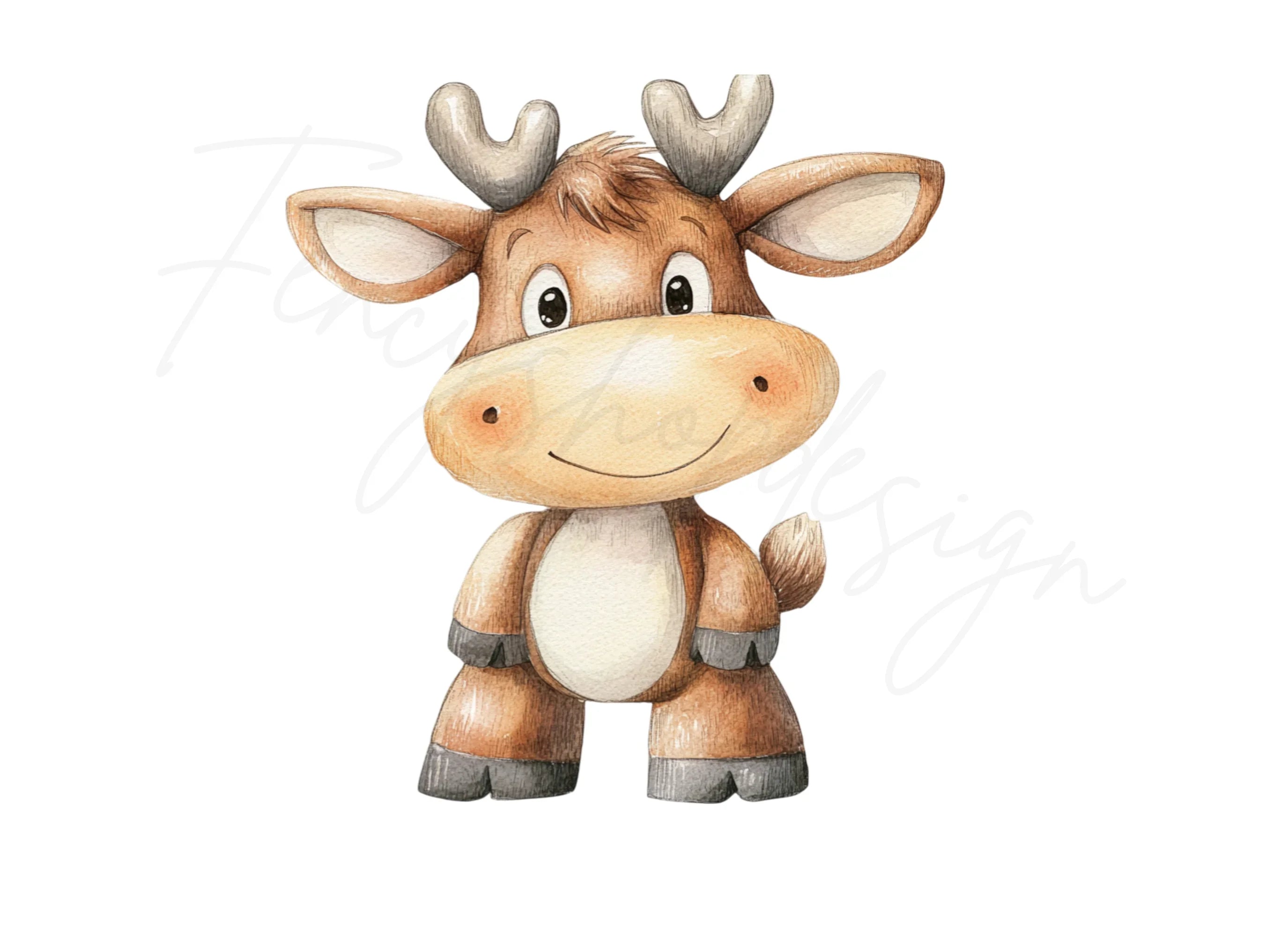 Cute Reindeer Clipart Bundle