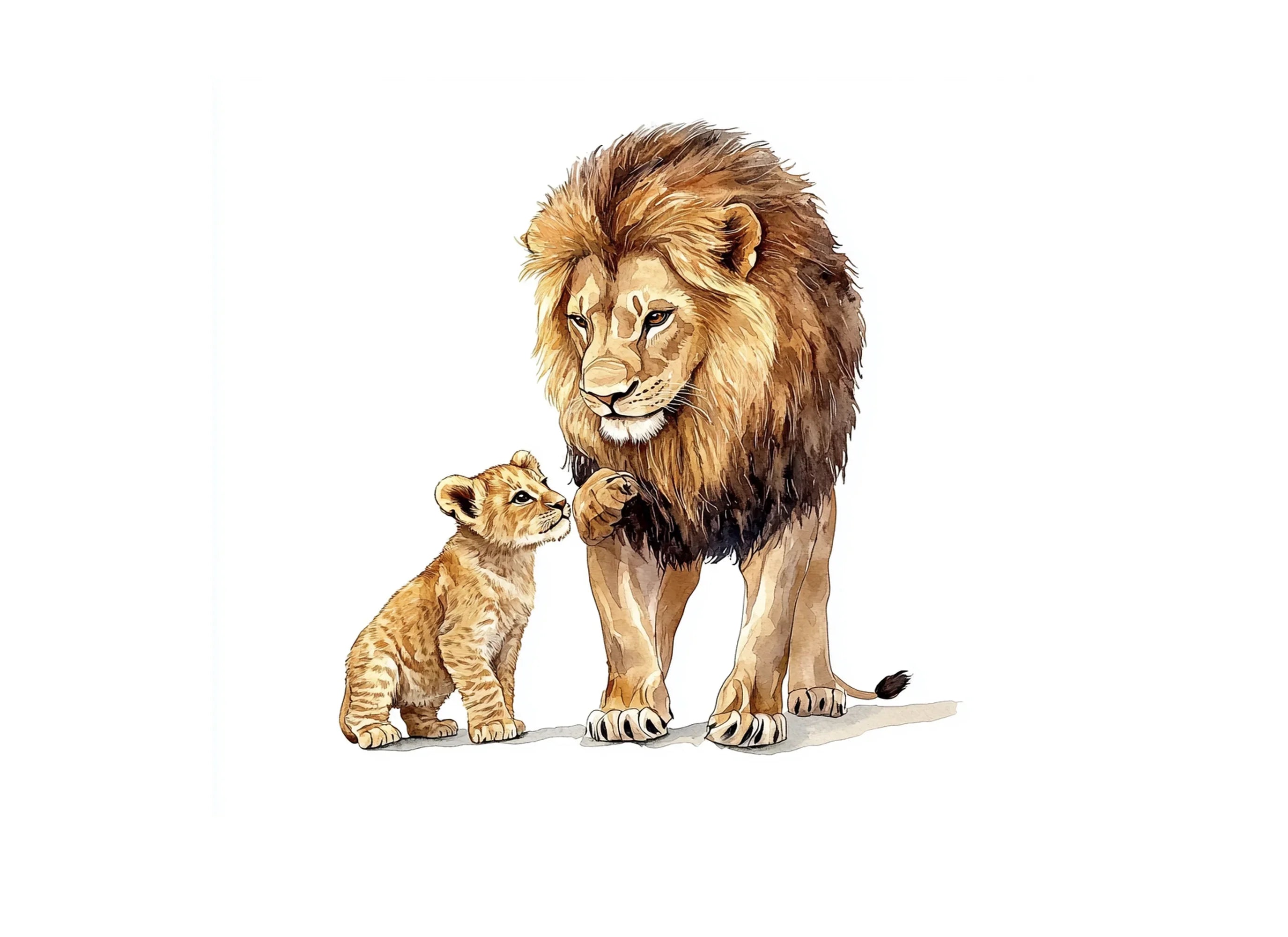 Playful Lion and Cub Clipart Bundle