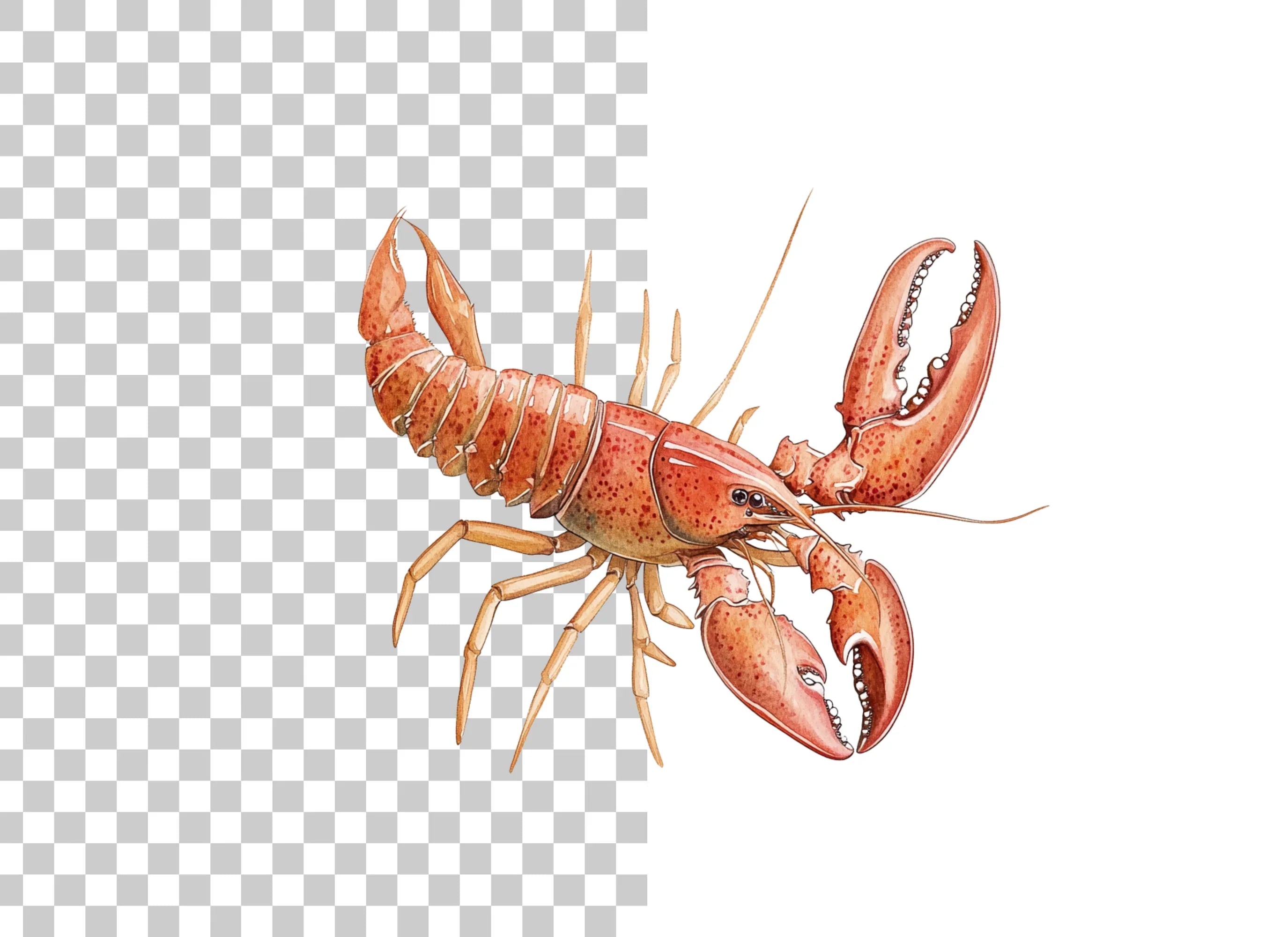 Vibrant Red Lobster Clipart Bundle