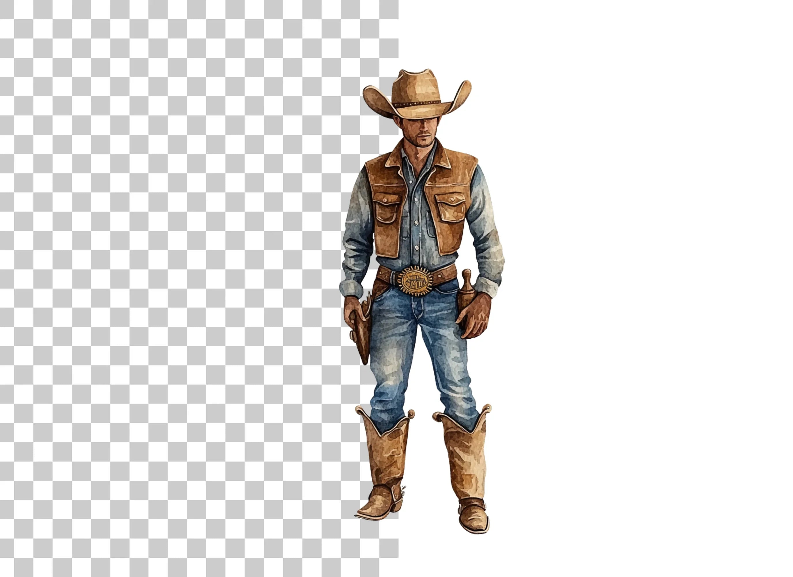 Rugged Cowboy Guns Clipart Bundle