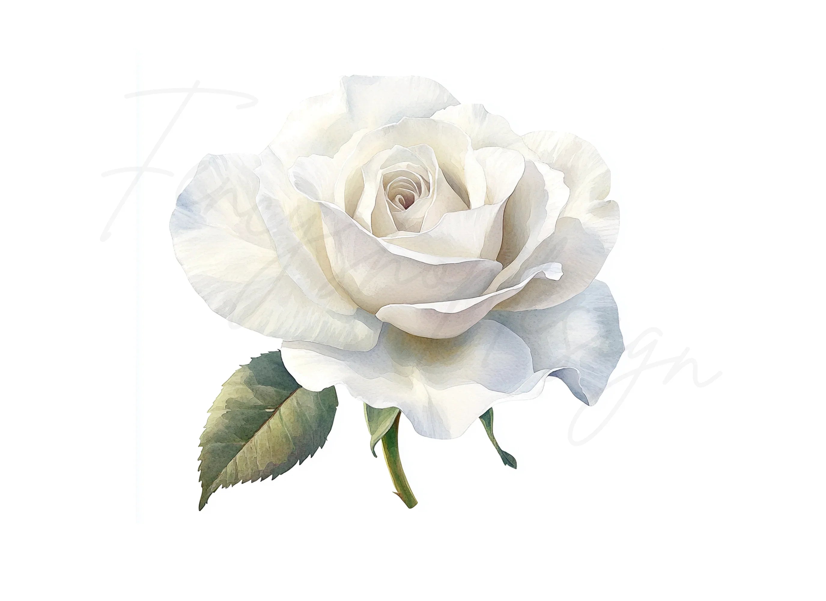 White Rose Clipart Bundle