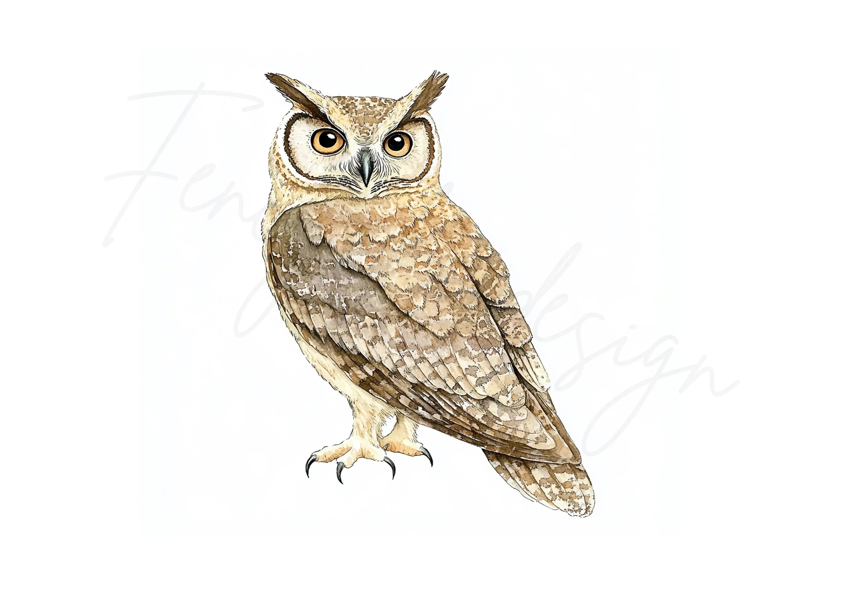 Great Horned Owl Clipart Bundle