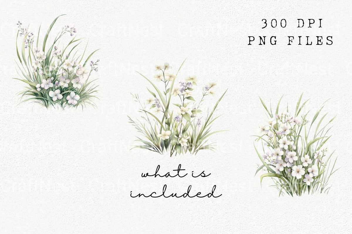 Wildflower Meadow Clipart Bundle