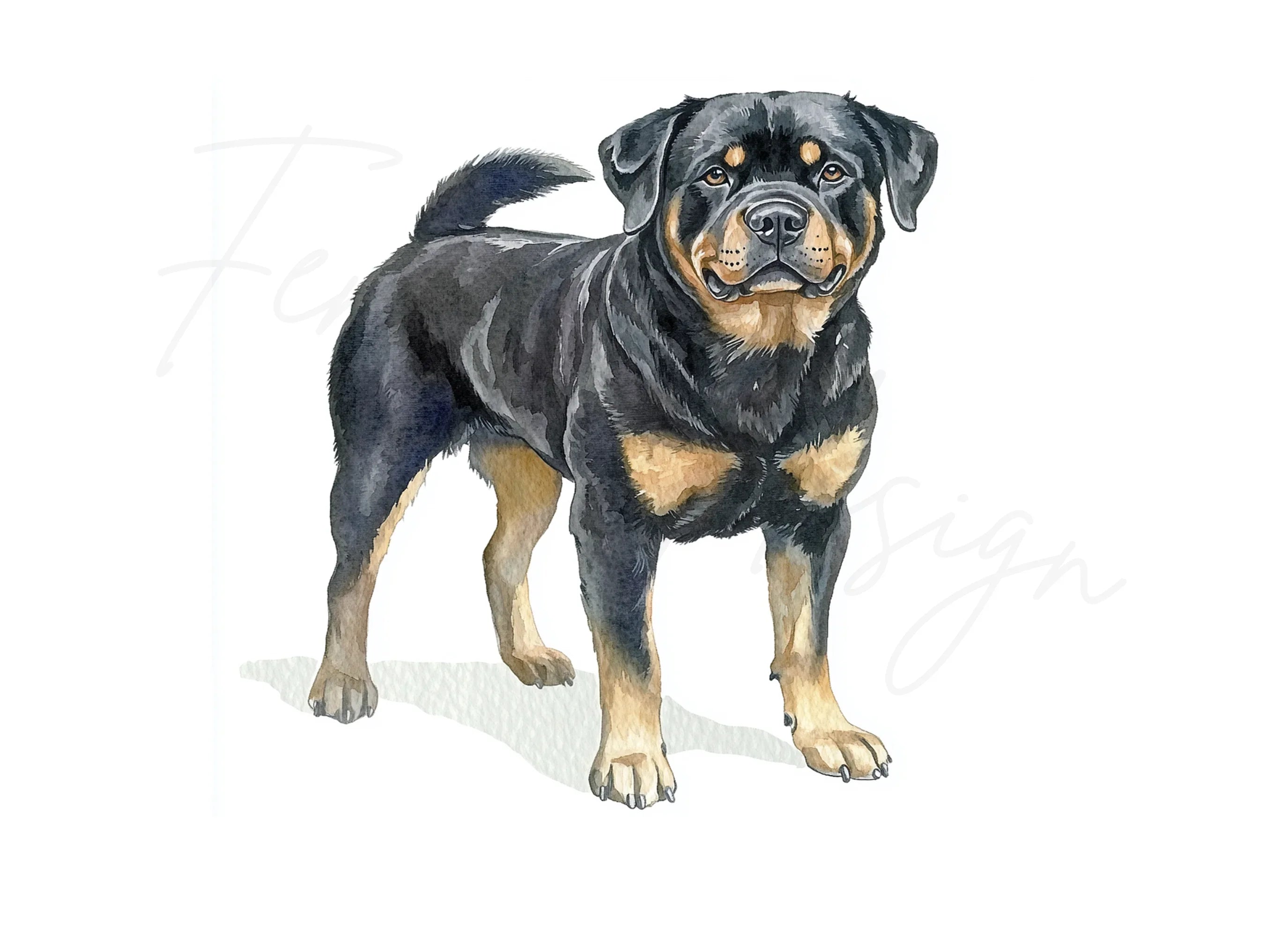 Dynamic Rottweiler Dog Clipart Bundle