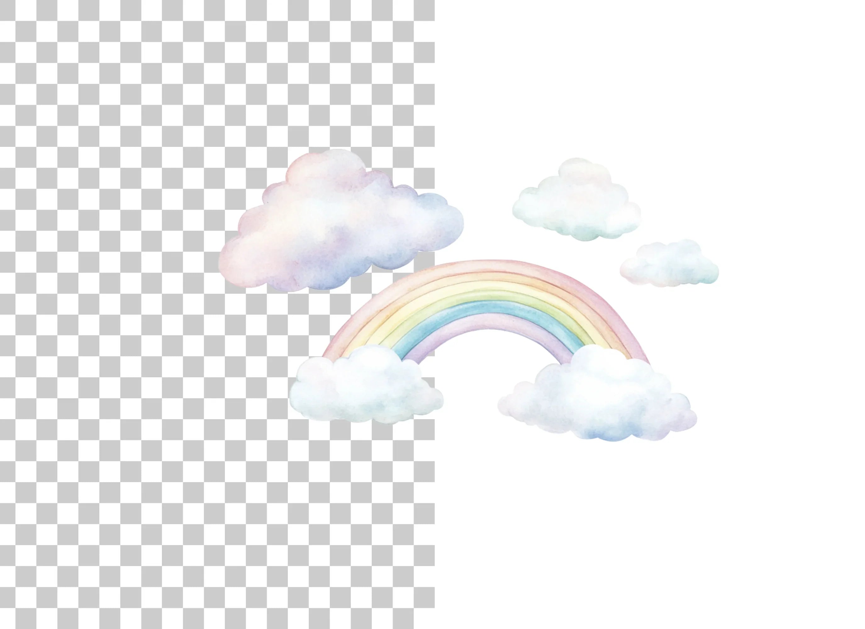 Dreamy Rainbows and Clouds Clipart Bundle
