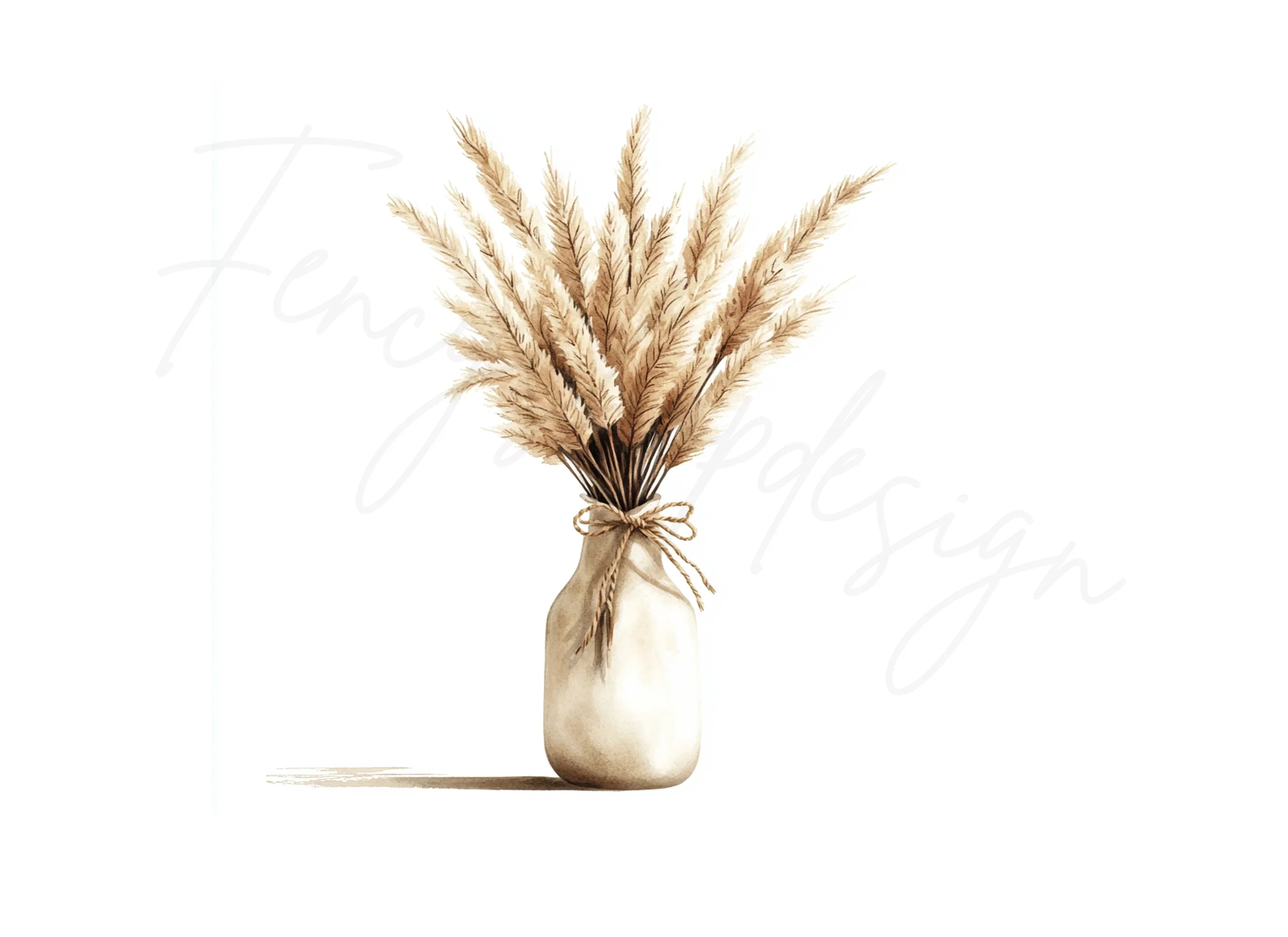 Boho Pampas Grass Clipart Bundle