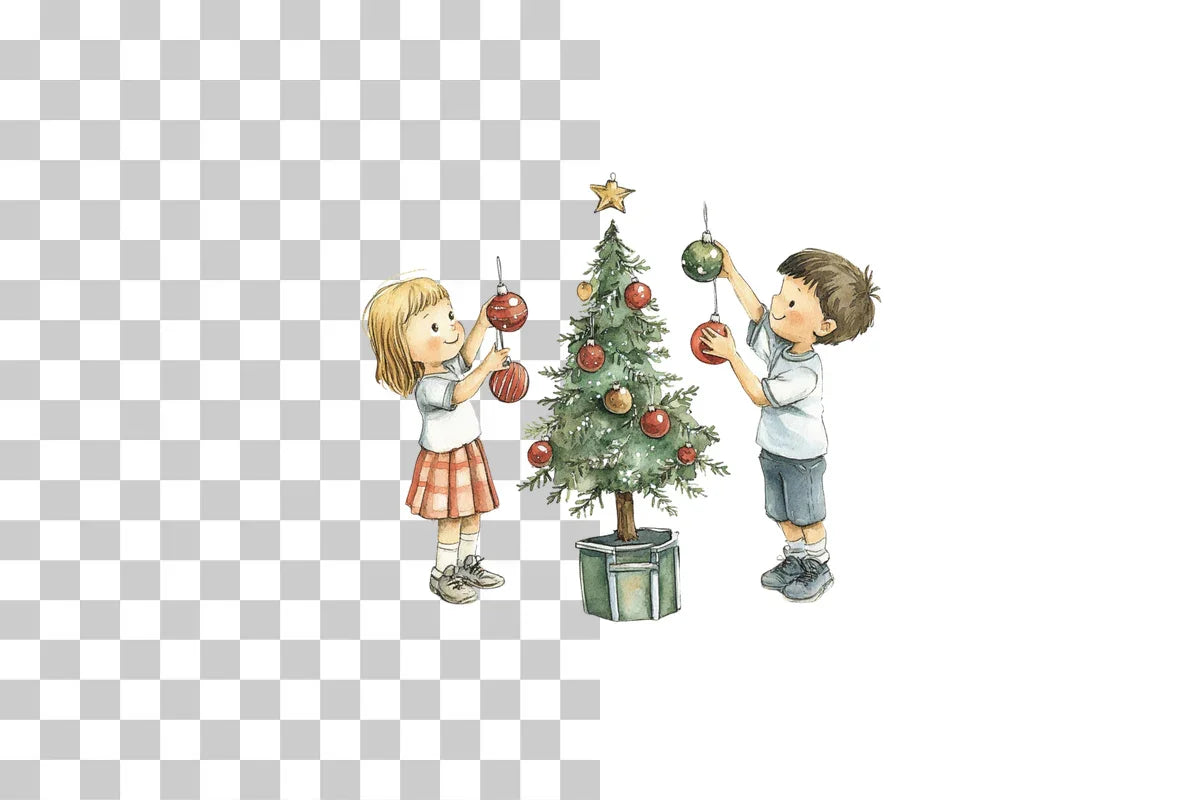 Christmas Kids with Tree Clipart Bundle - CraftNest - Digital Crafting and Art