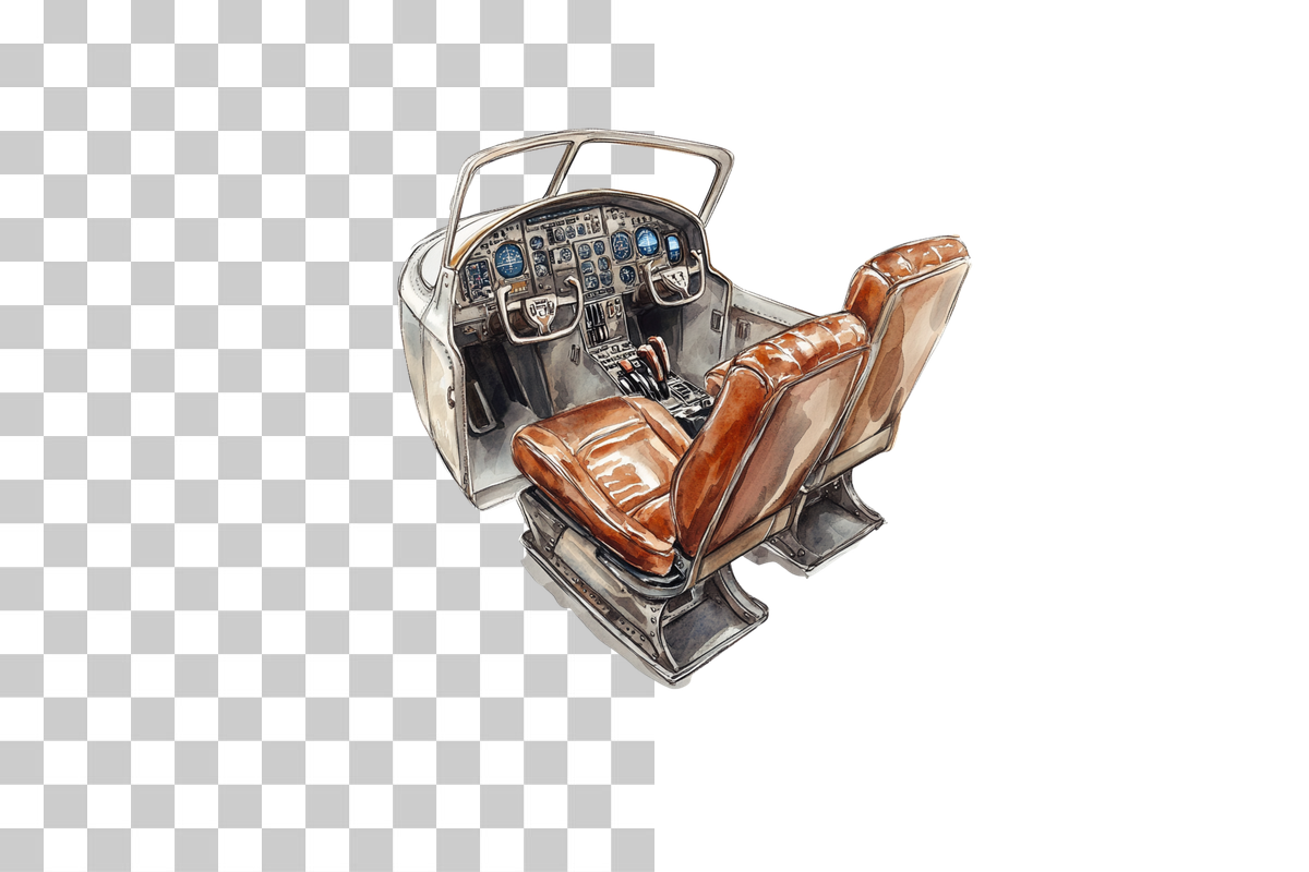 Vintage Airplane Cockpit Clipart Bundle