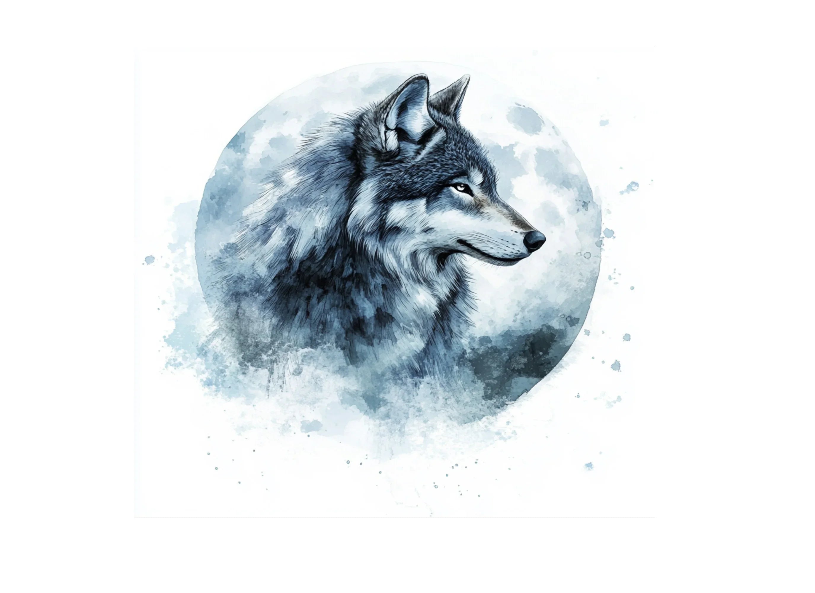 Mystical Moon Wolf Clipart Bundle