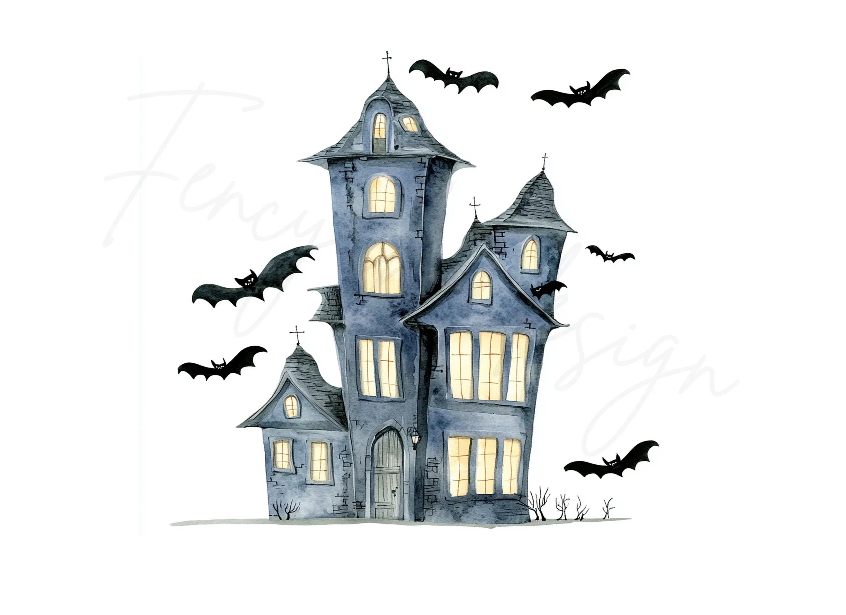 Spooky Haunted House Clipart Bundle