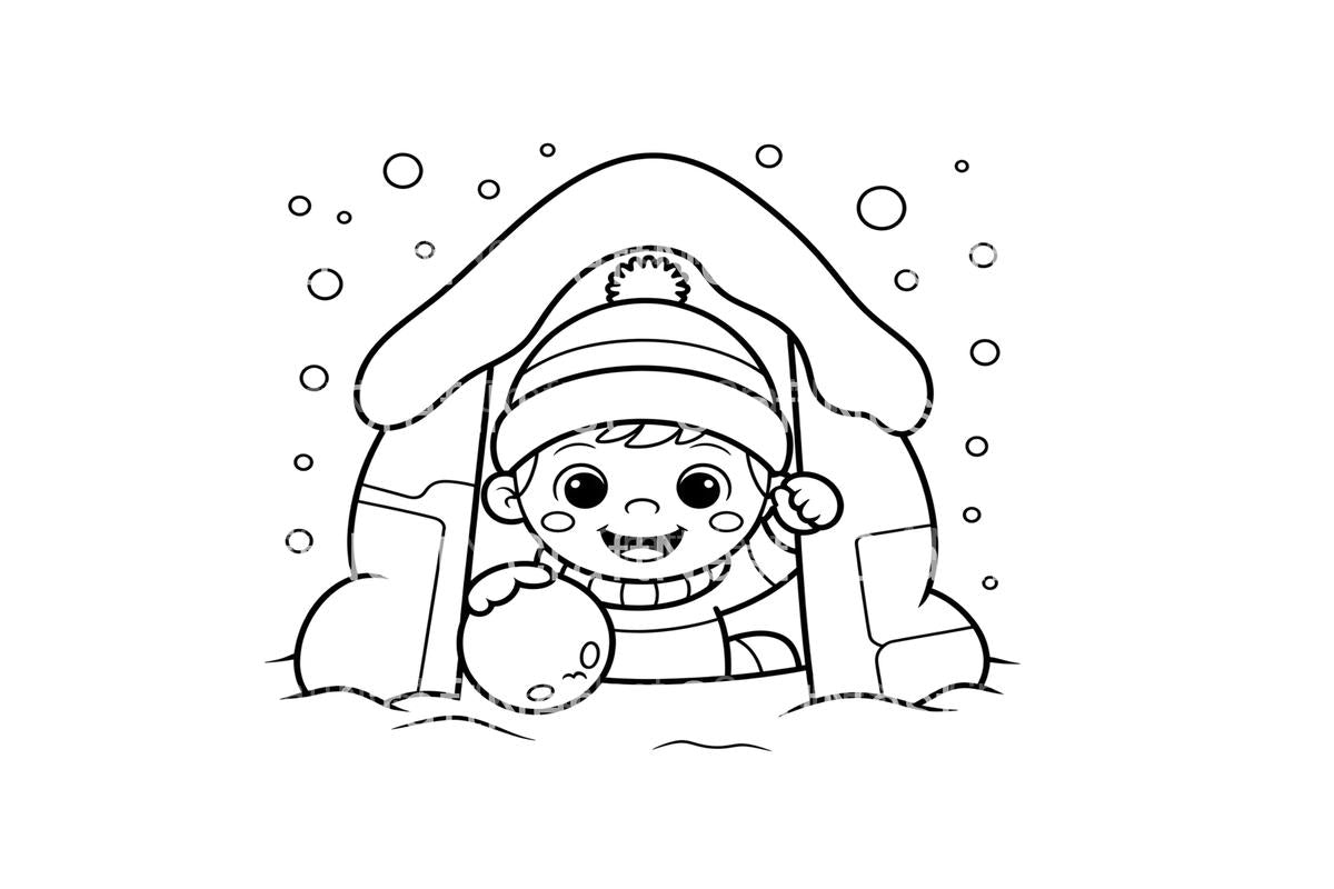 Winter Fun Snowball Fight Coloring Books