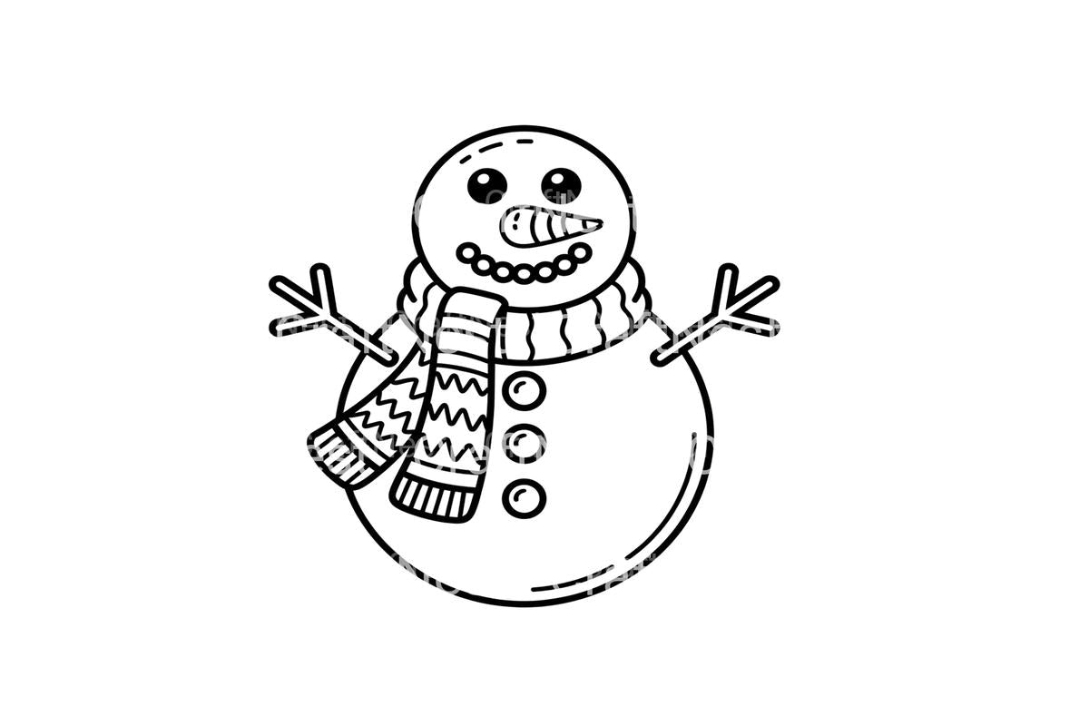 Happy Snowman Winter Coloring Books