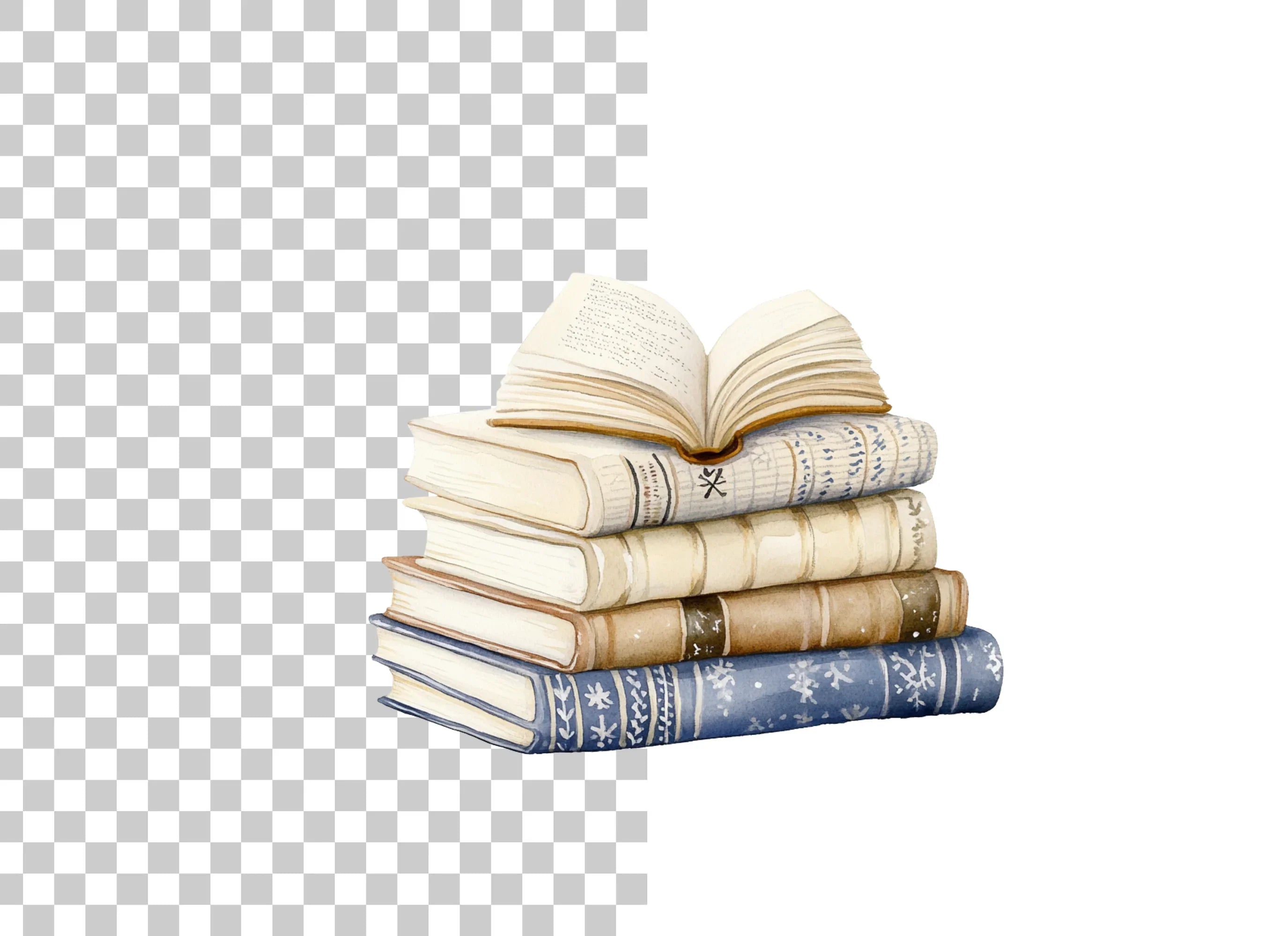 Vintage Books Clipart Bundle