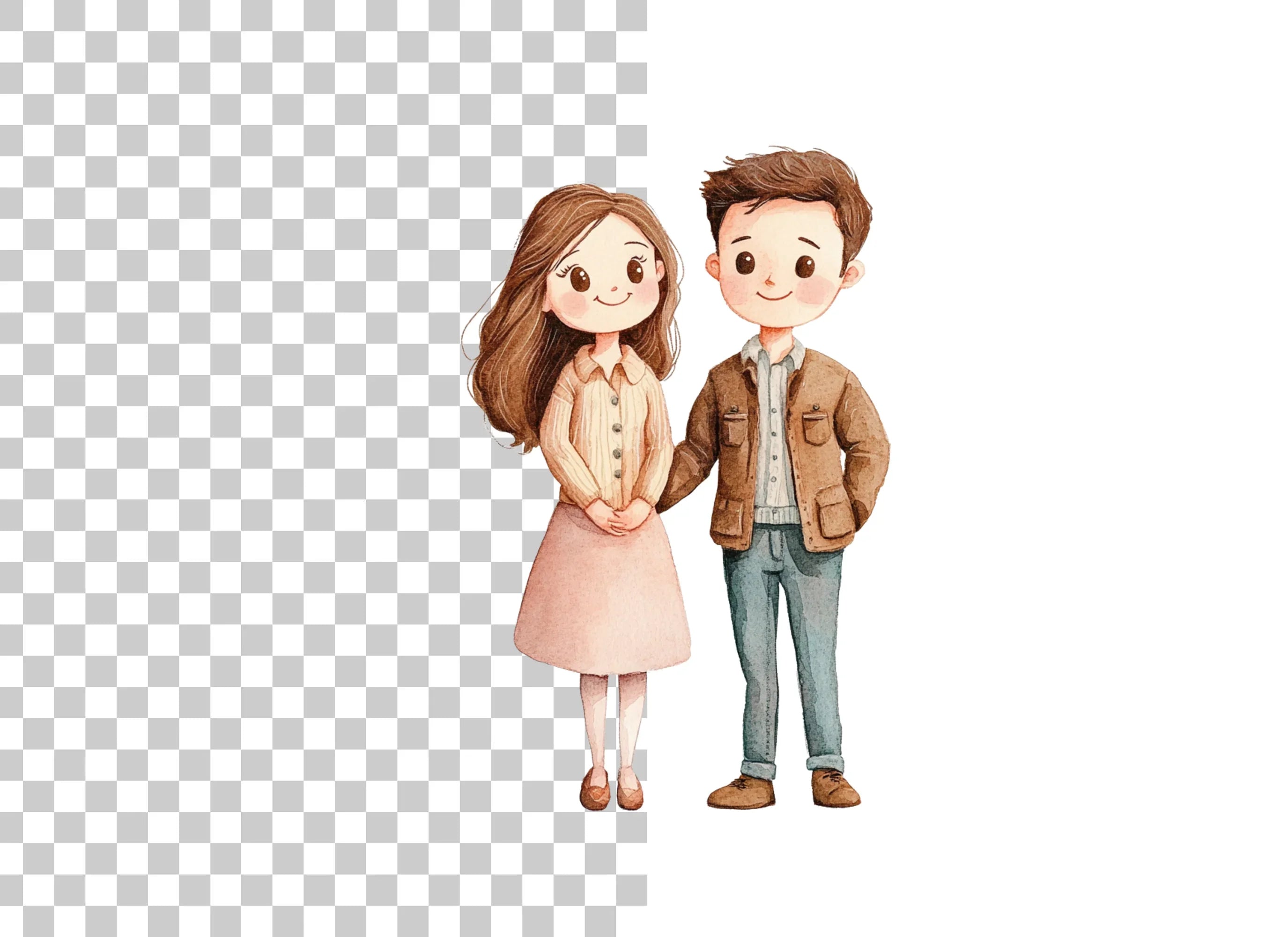Valentine's Day Cute Couple Clipart Bundle
