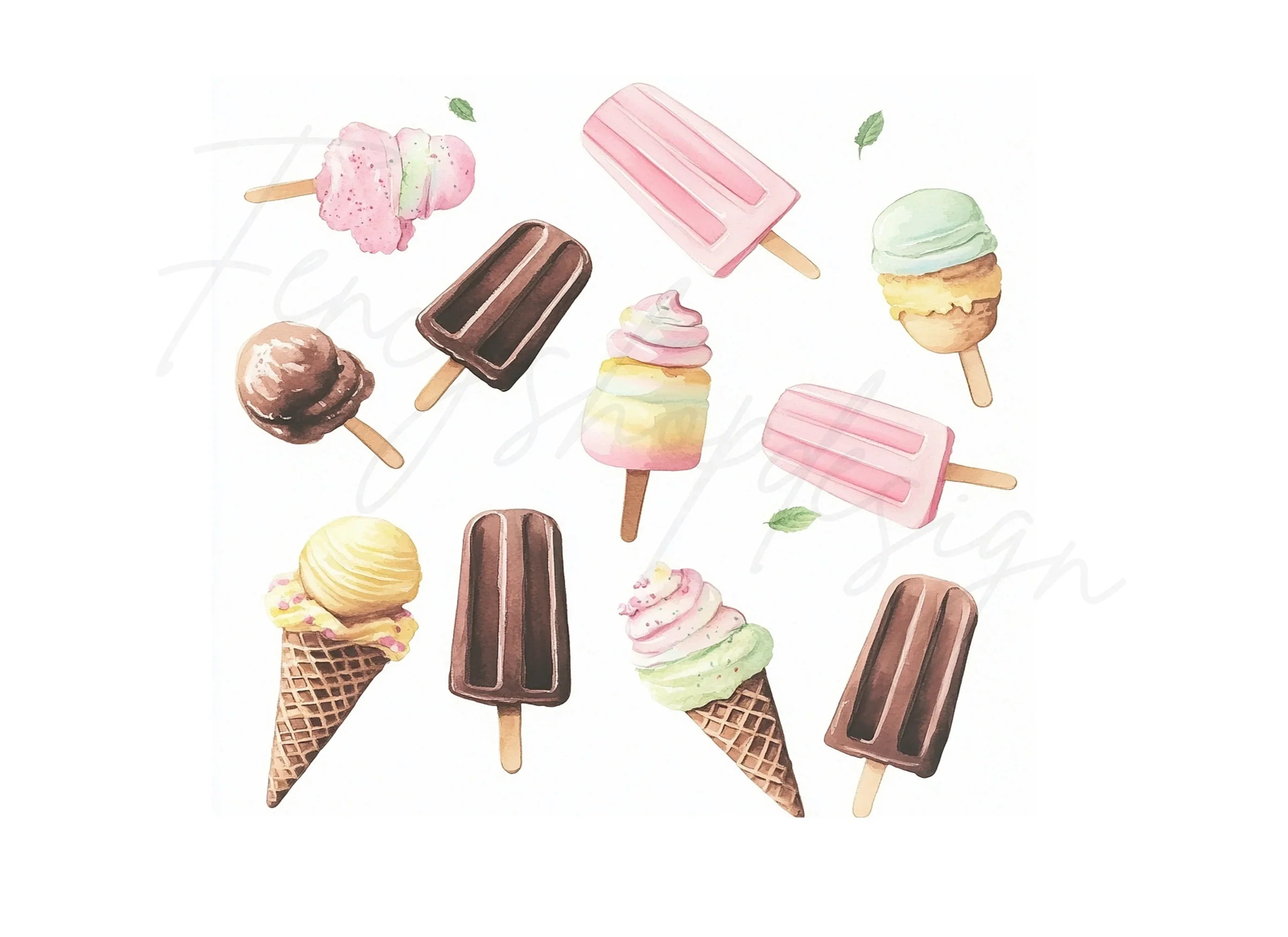 Ice Cream Popsicle Clipart Bundle