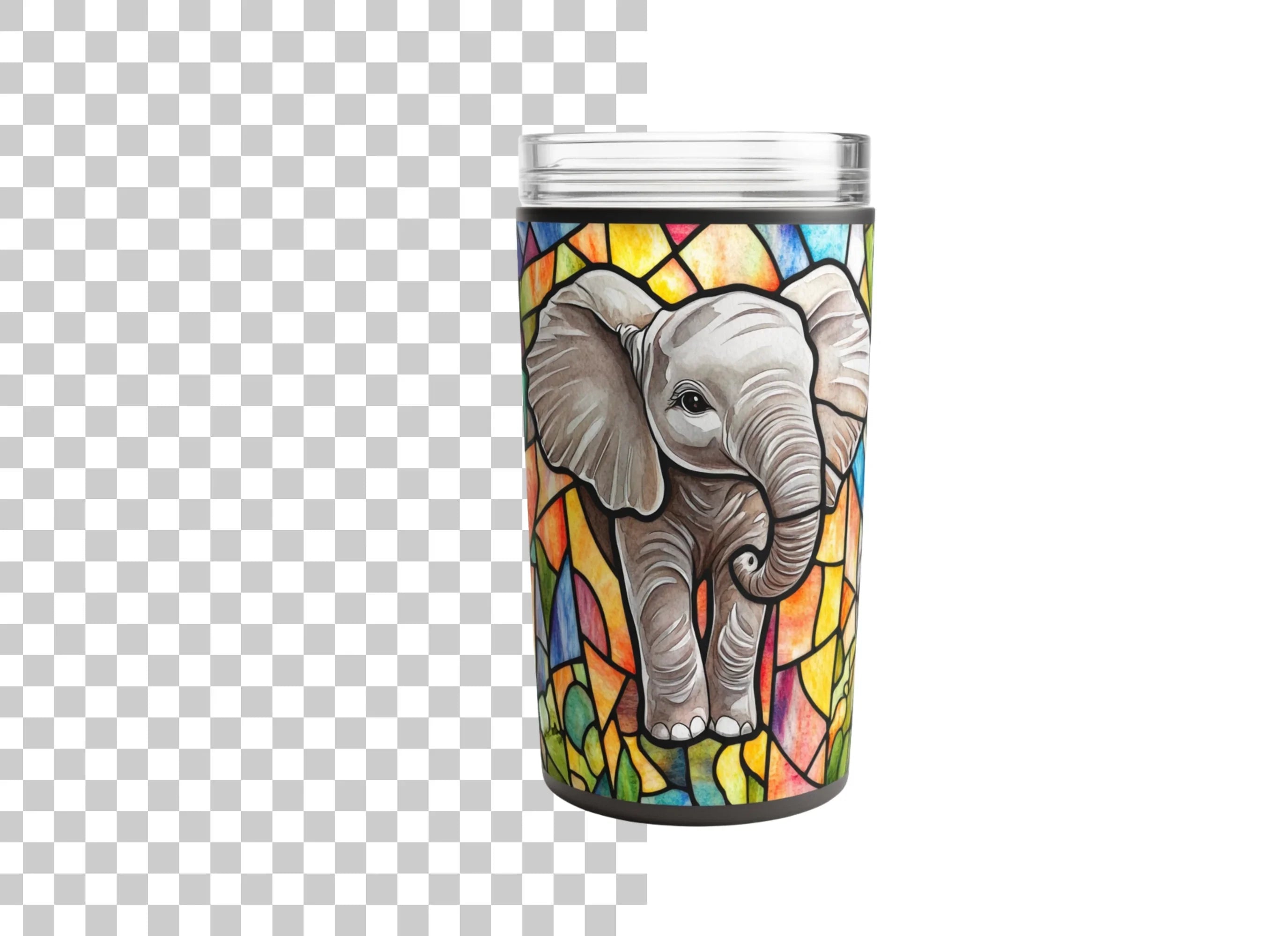 Stained Glass Elephant Clipart Bundle