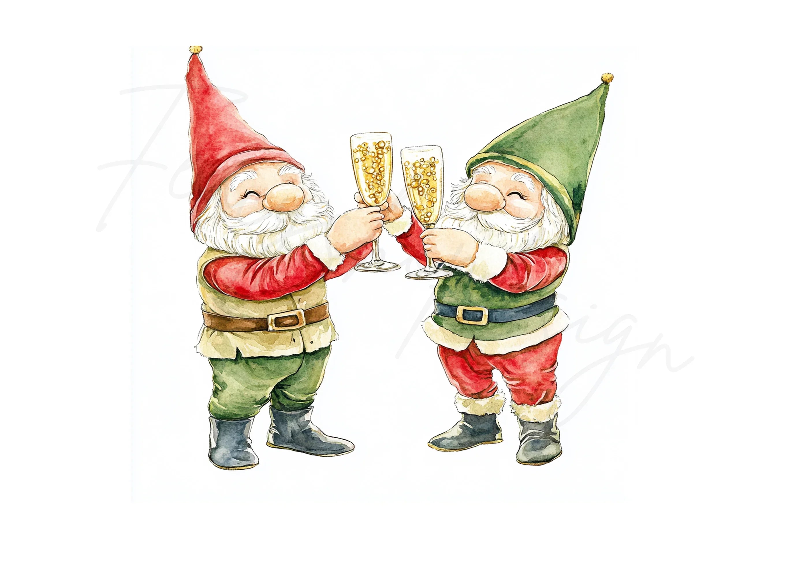 Gnomes Toasting Clipart Bundle