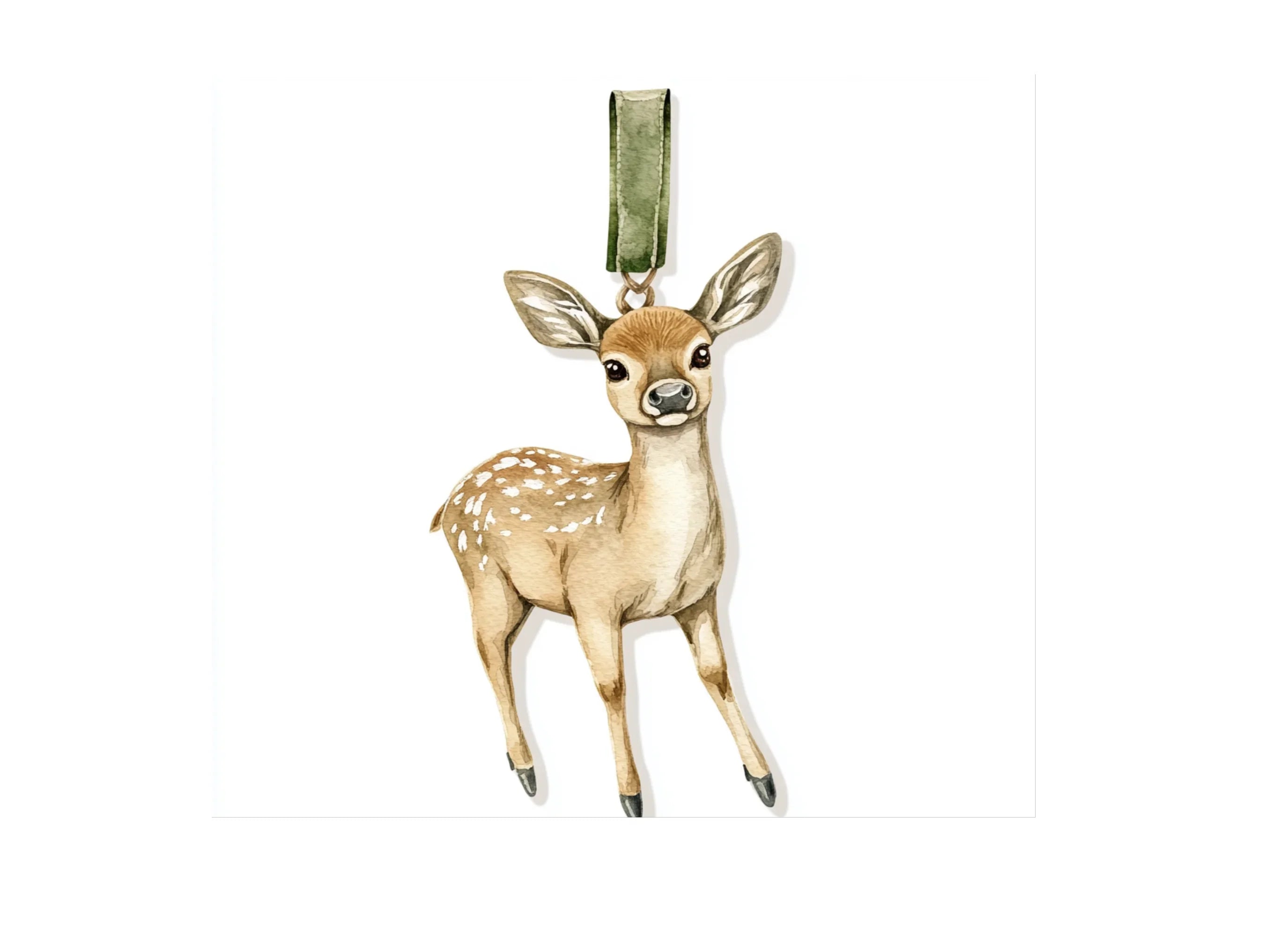 Cute Fawn Christmas Ornaments Clipart Bundle