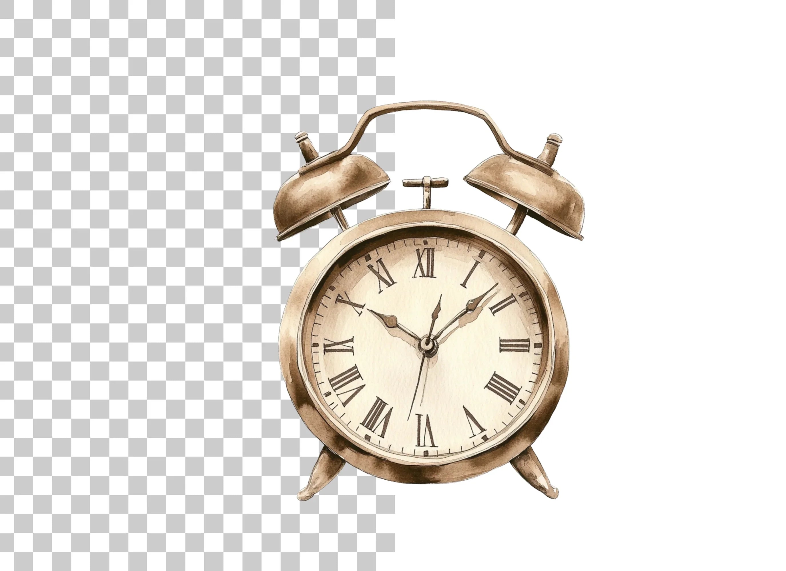 Vintage Alarm Clocks Clipart Bundle