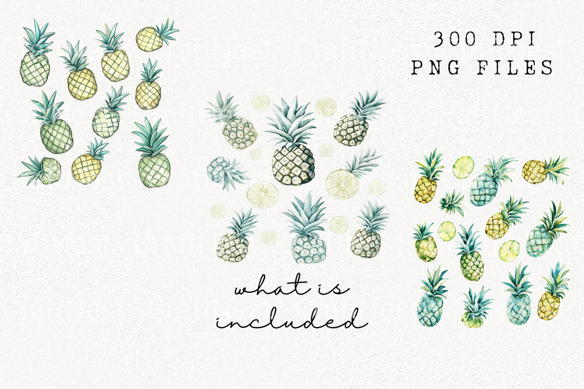 Pineapple Clipart Bundle