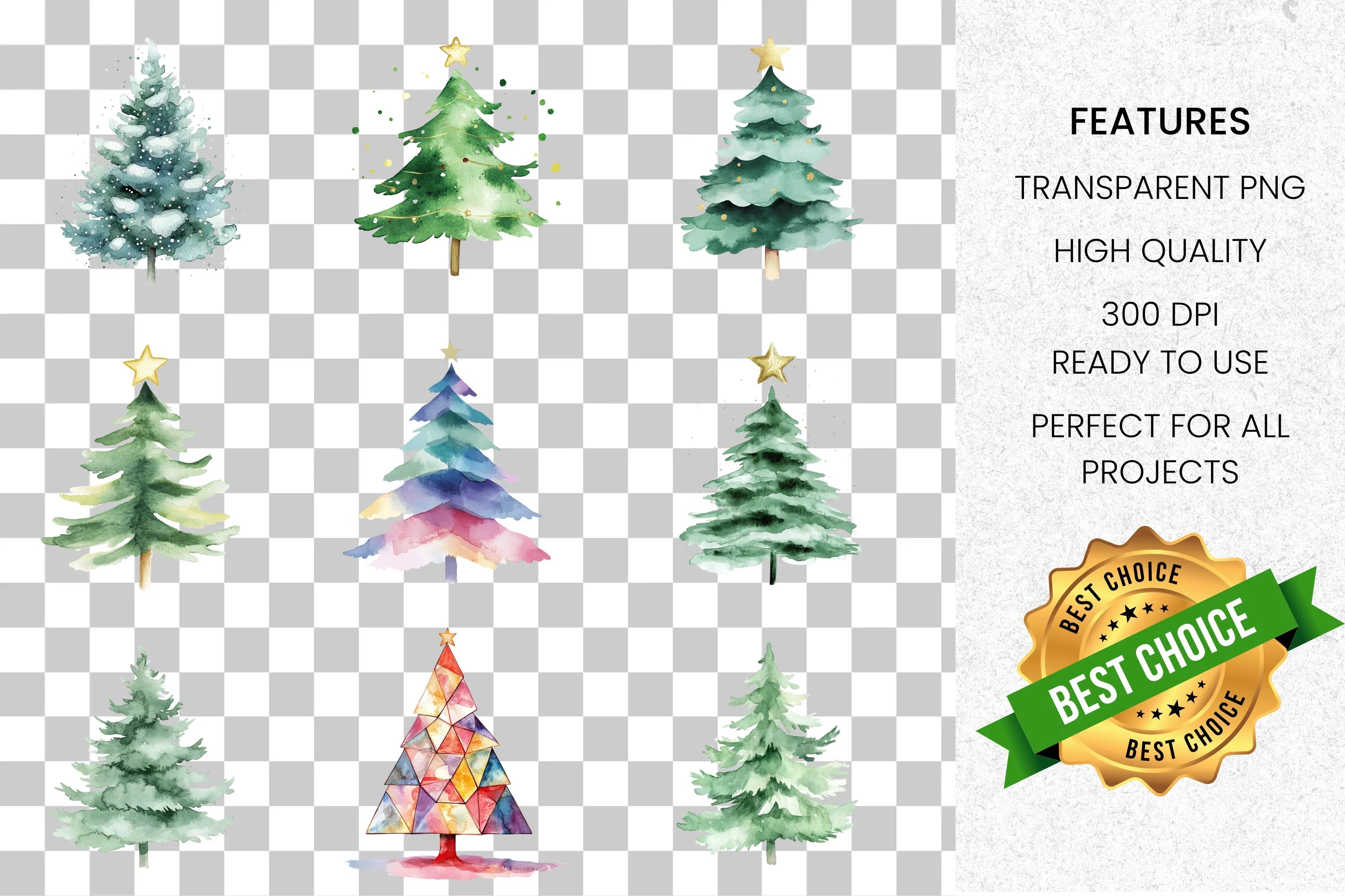 Christmas Tree Clipart Bundle