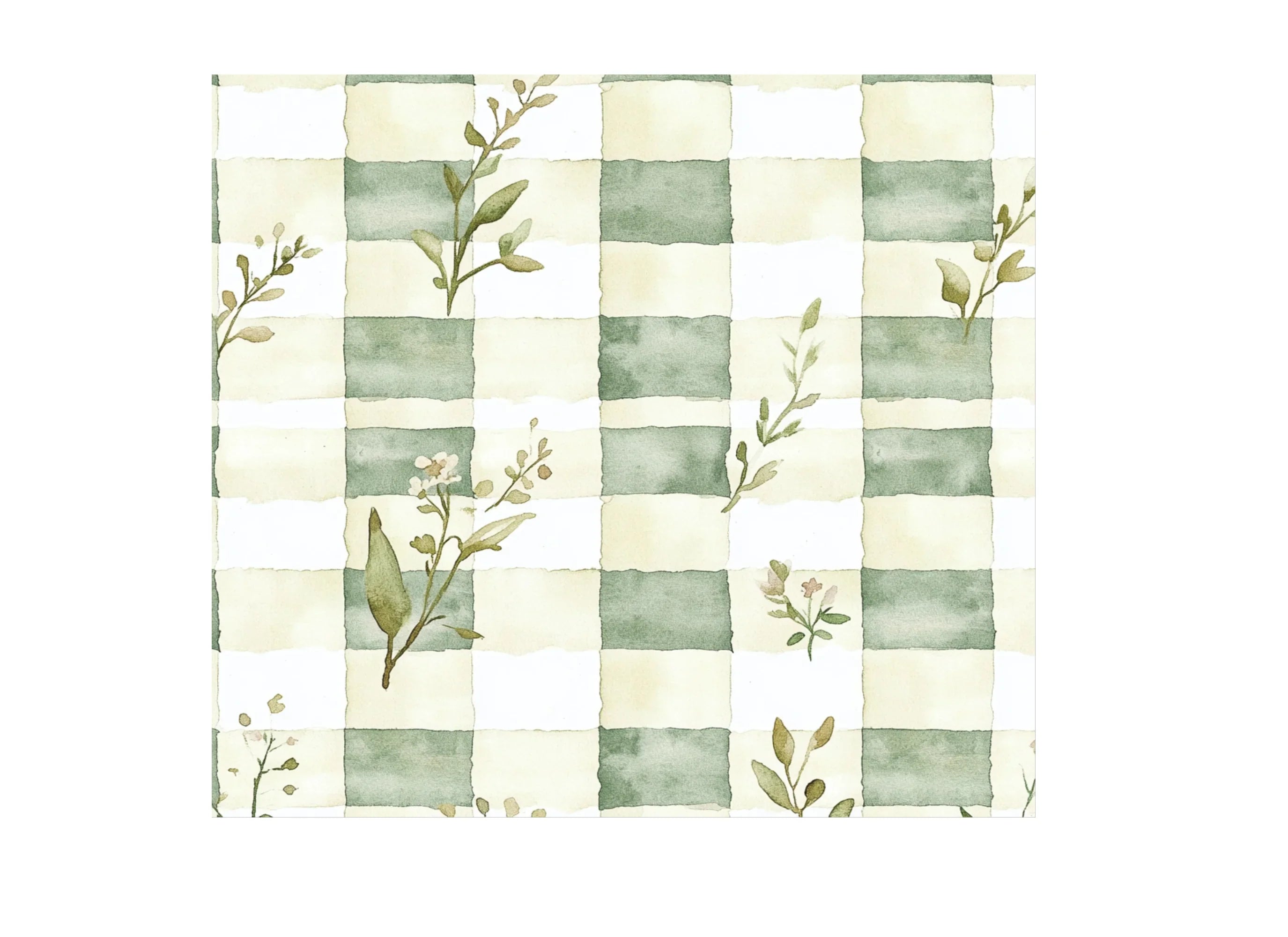 Gingham Floral Patterns Clipart Bundle
