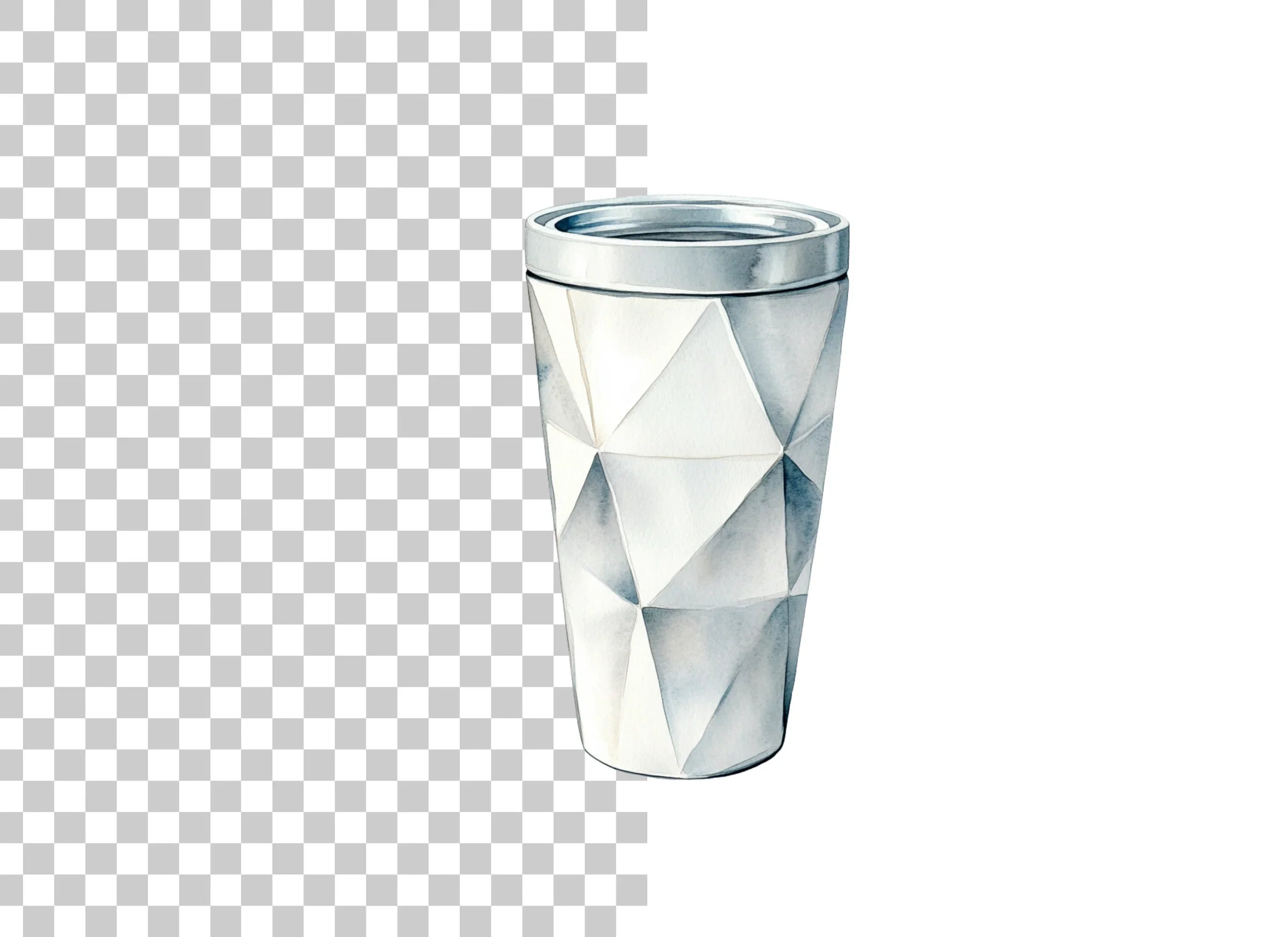 Silver Geometric Tumblers Clipart Bundle
