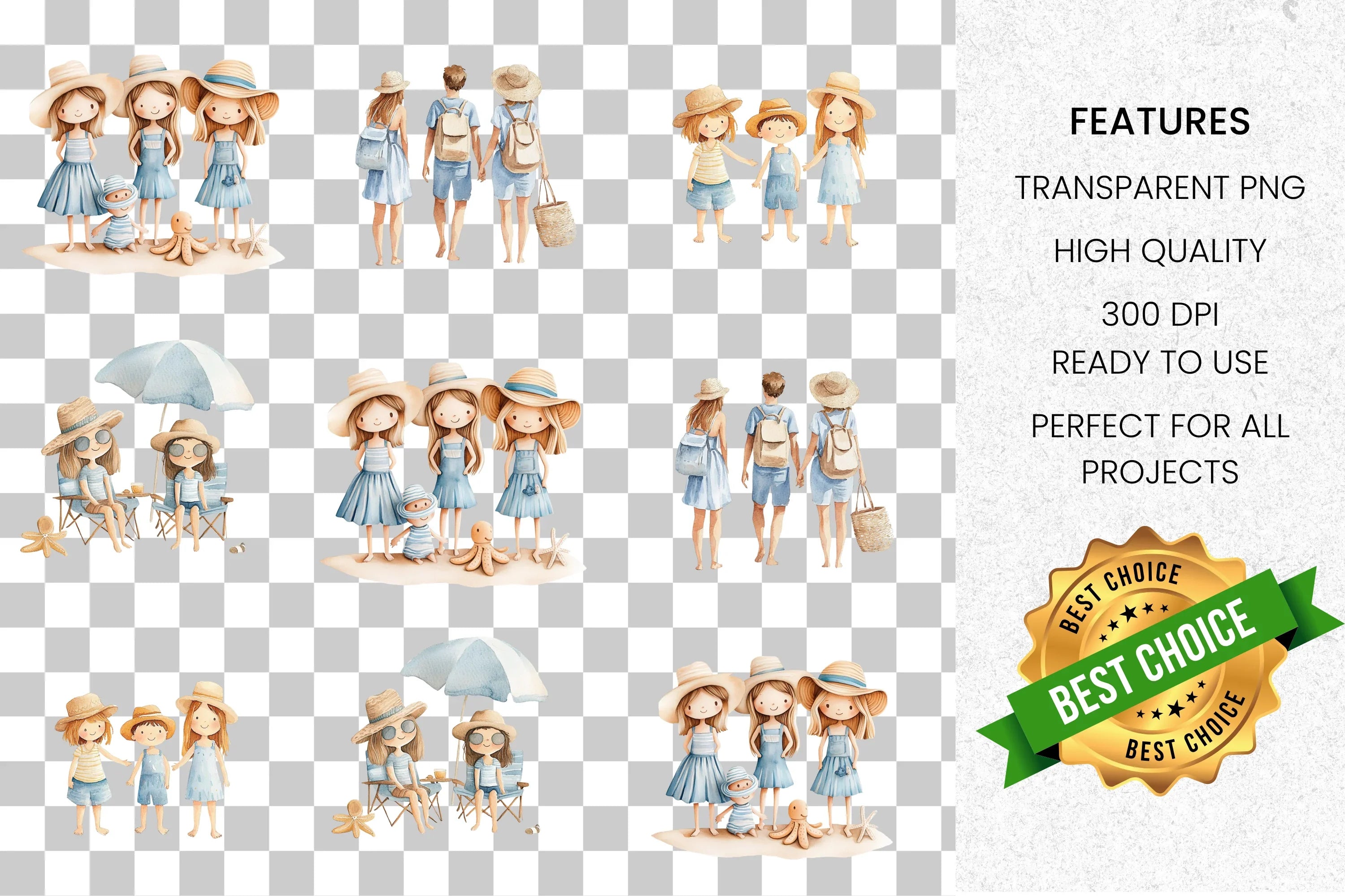 Beach Vacation Clipart Bundle