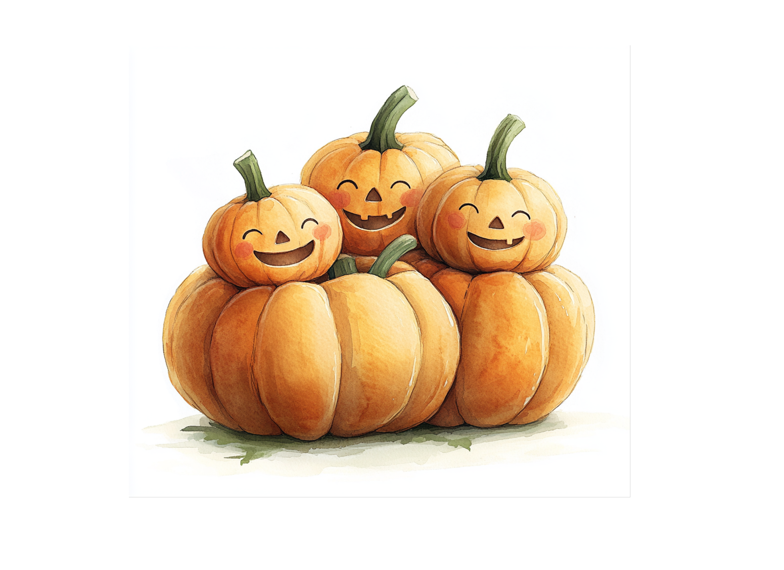 Stacked Happy Halloween Pumpkin Clipart Bundle