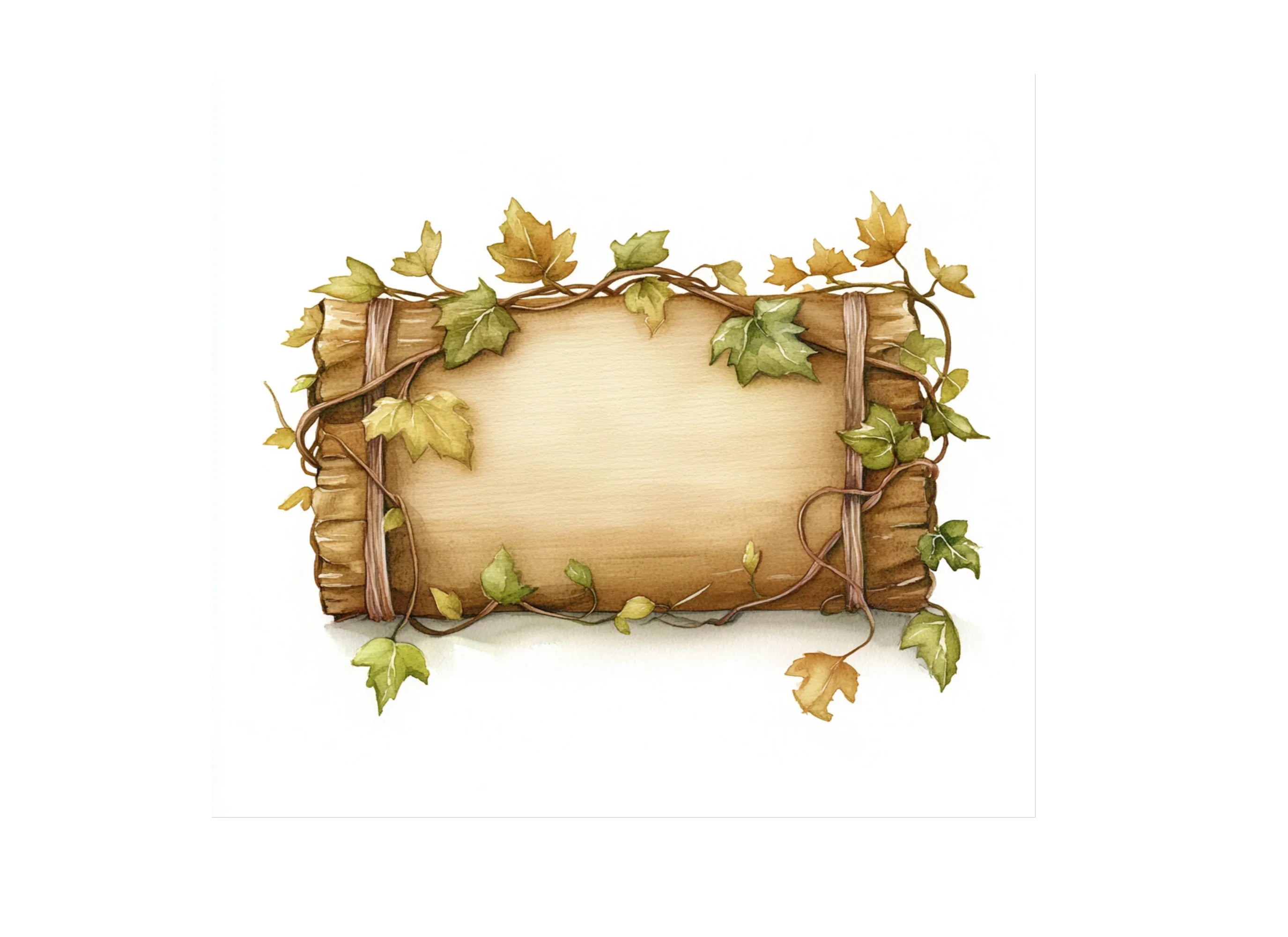Rustic Wood Signs with Ivy Clipart Bundle