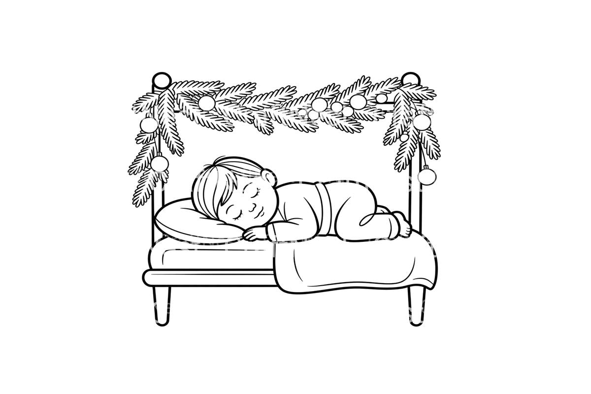 Christmas Baby Sleeping Coloring Books
