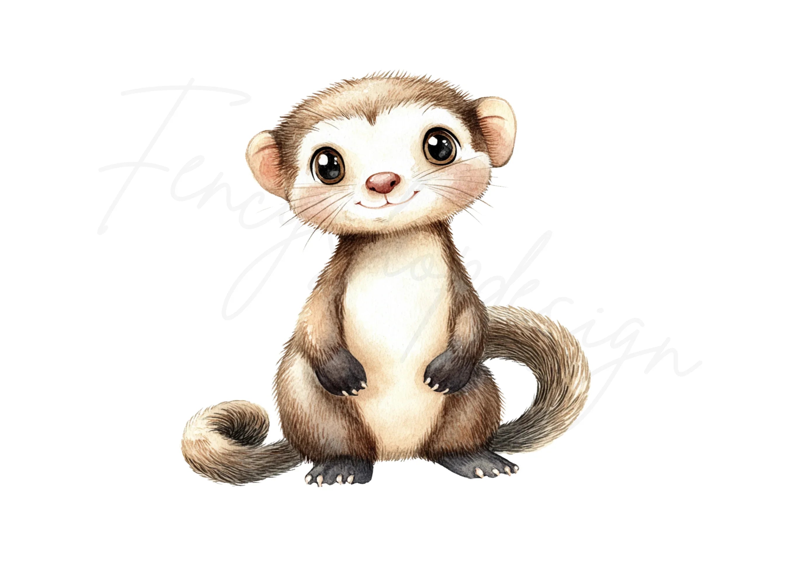 Cute Ferret Clipart Bundle